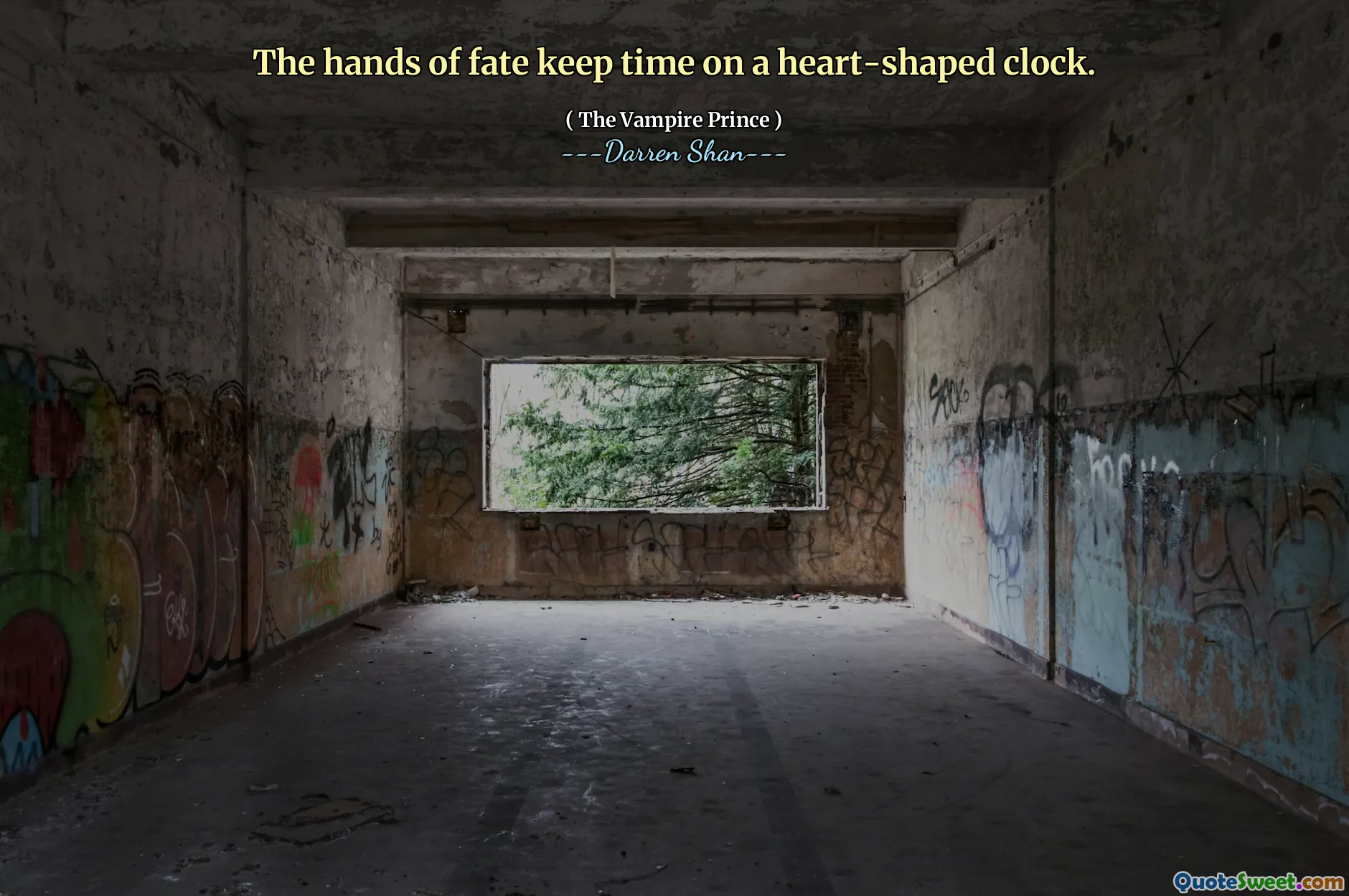 The hands of fate keep time on a heart-shaped clock.