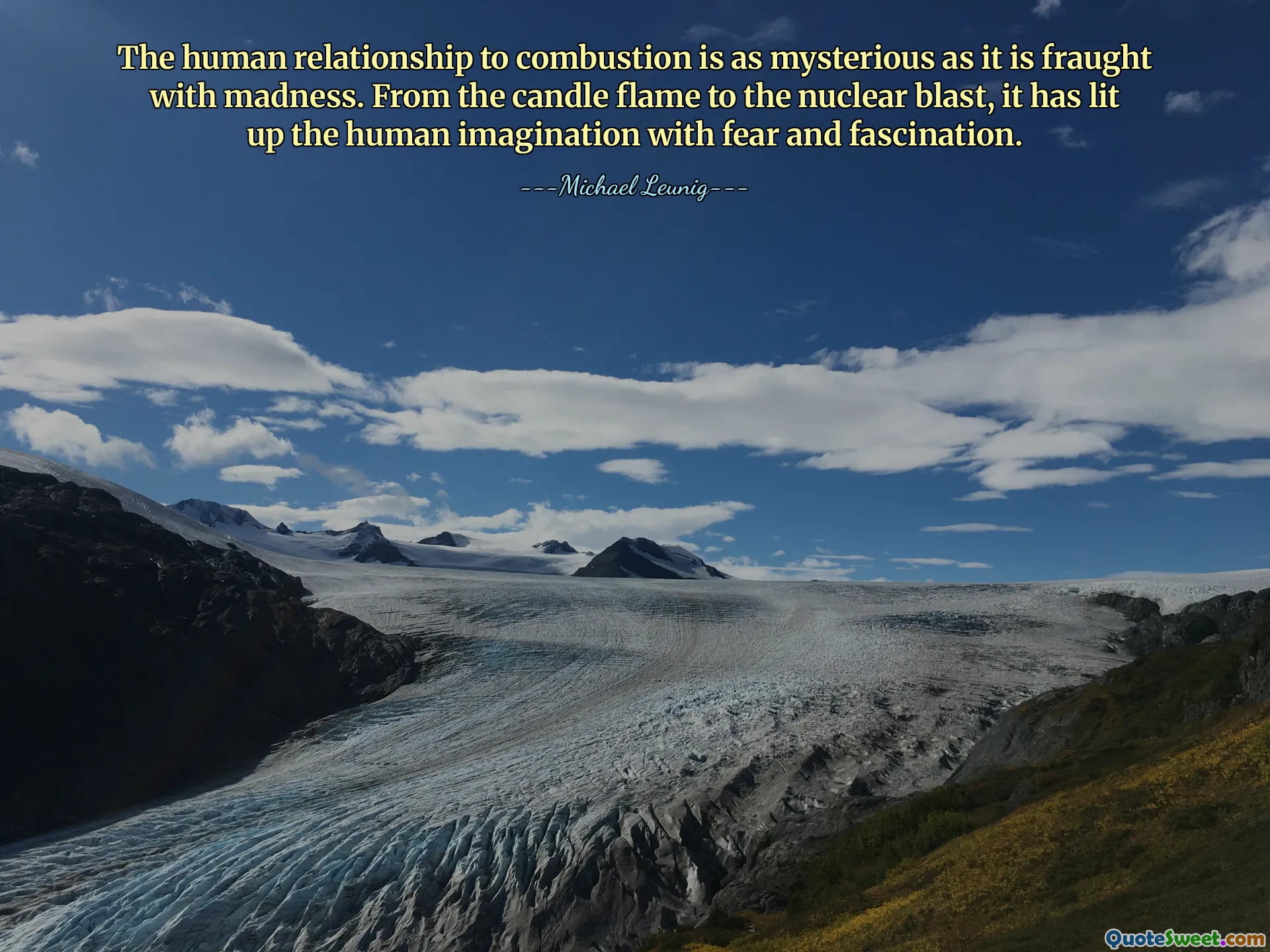 The human relationship to combustion is as mysterious as it is fraught with madness. From the candle flame to the nuclear blast, it has lit up the human imagination with fear and fascination.