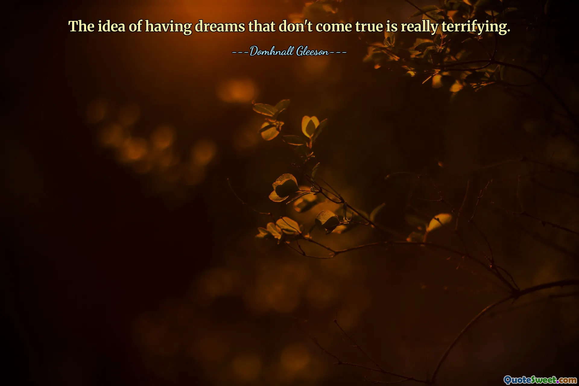 The idea of having dreams that don't come true is really terrifying.
