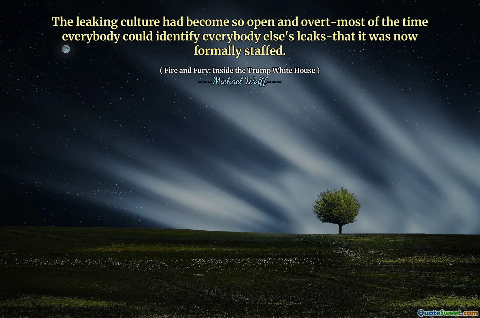 The leaking culture had become so open and overt-most of the time everybody could identify everybody else's leaks-that it was now formally staffed.