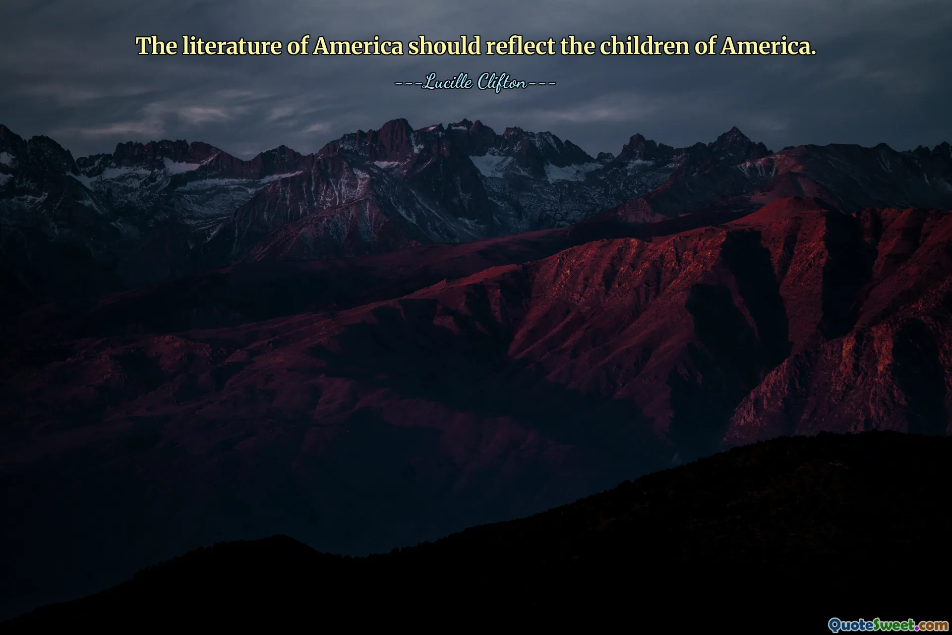 The literature of America should reflect the children of America.