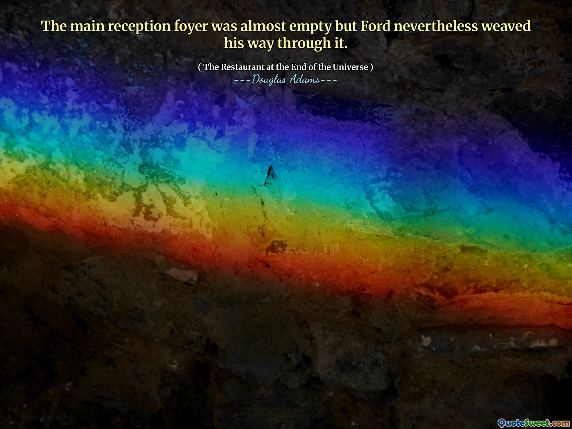 The main reception foyer was almost empty but Ford nevertheless weaved his way through it.