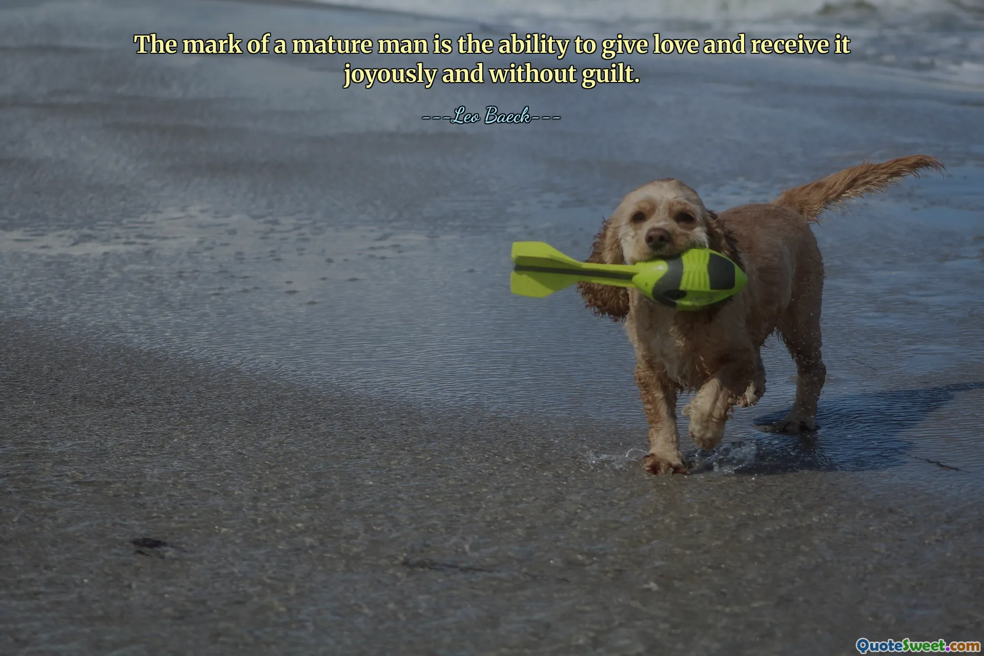 The mark of a mature man is the ability to give love and receive it joyously and without guilt.