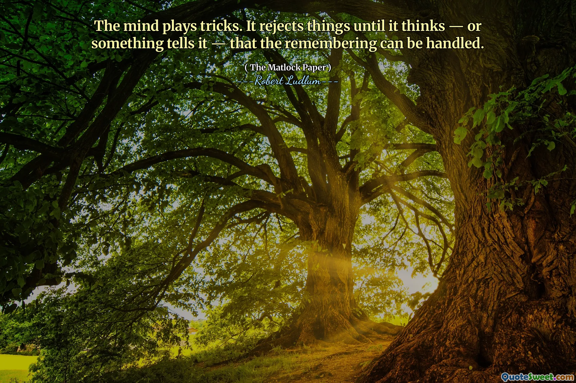 Sinnet spelar tricks. Det avvisar saker tills det tänker - eller något säger det - att minns kan hanteras.