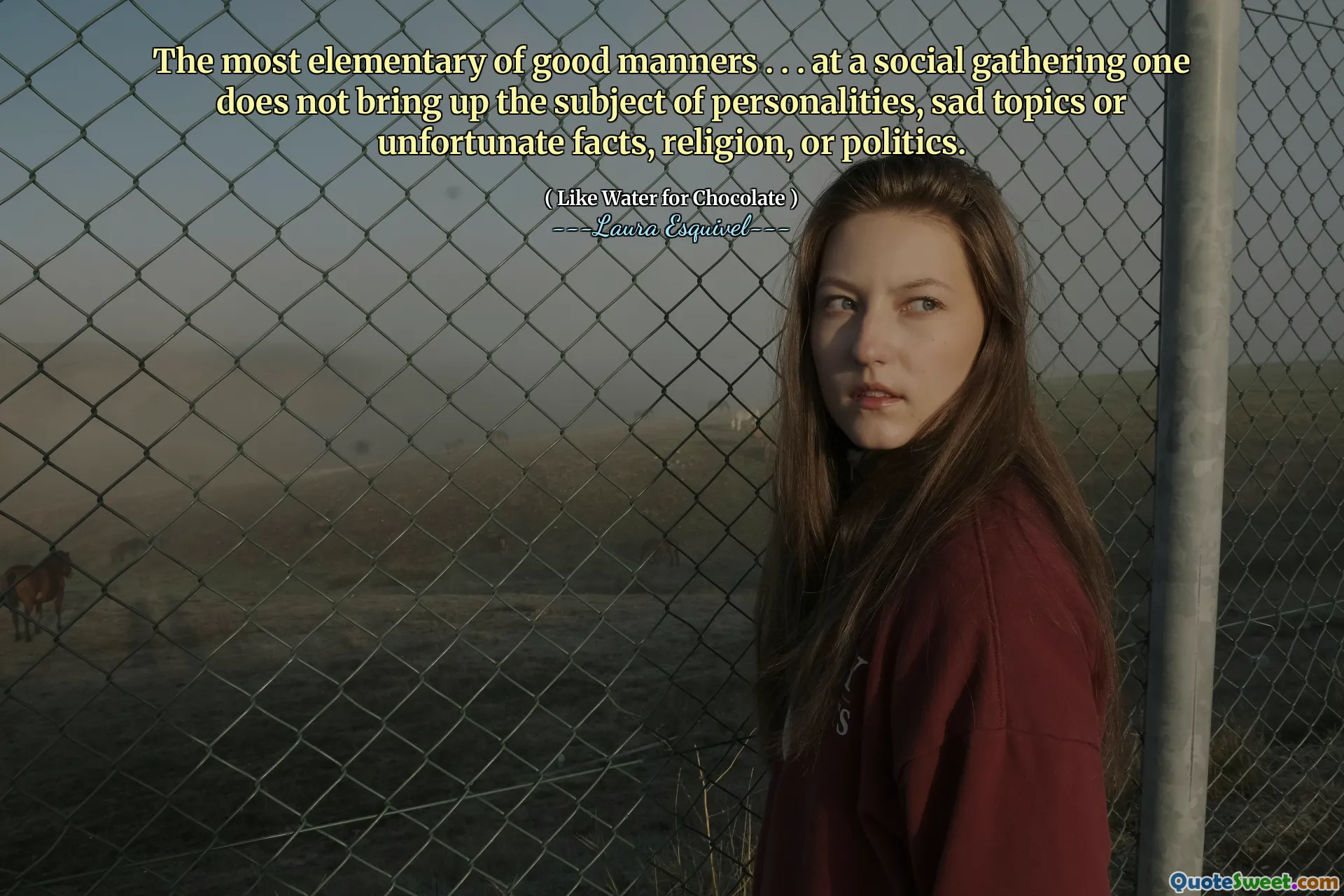 Najbardziej podstawowe z dobrych manier. . . Na spotkaniu towarzyskim nie wywołuje tematu osobowości, smutnych tematów ani niefortunnych faktów, religii lub polityki.