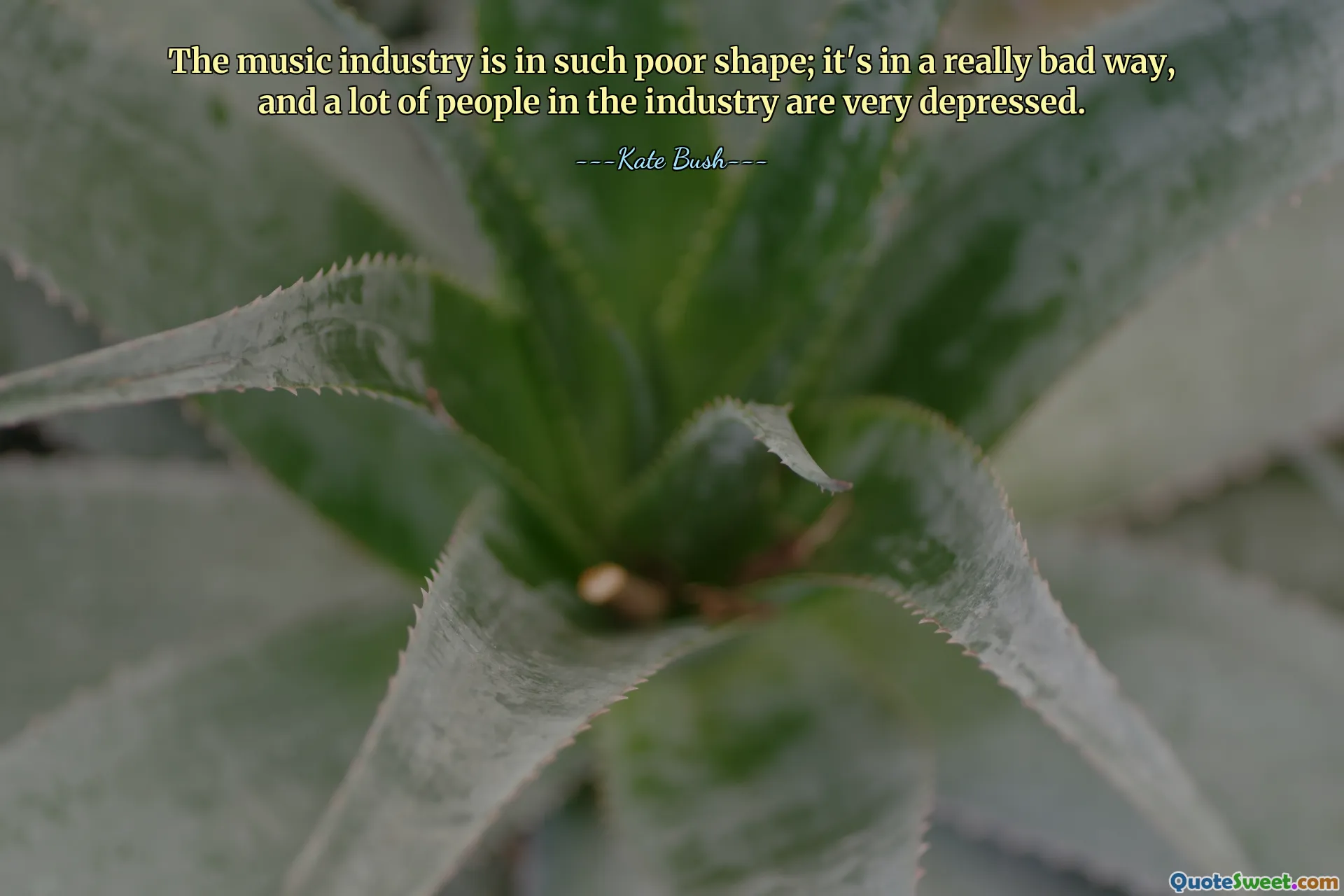 The music industry is in such poor shape; it's in a really bad way, and a lot of people in the industry are very depressed.