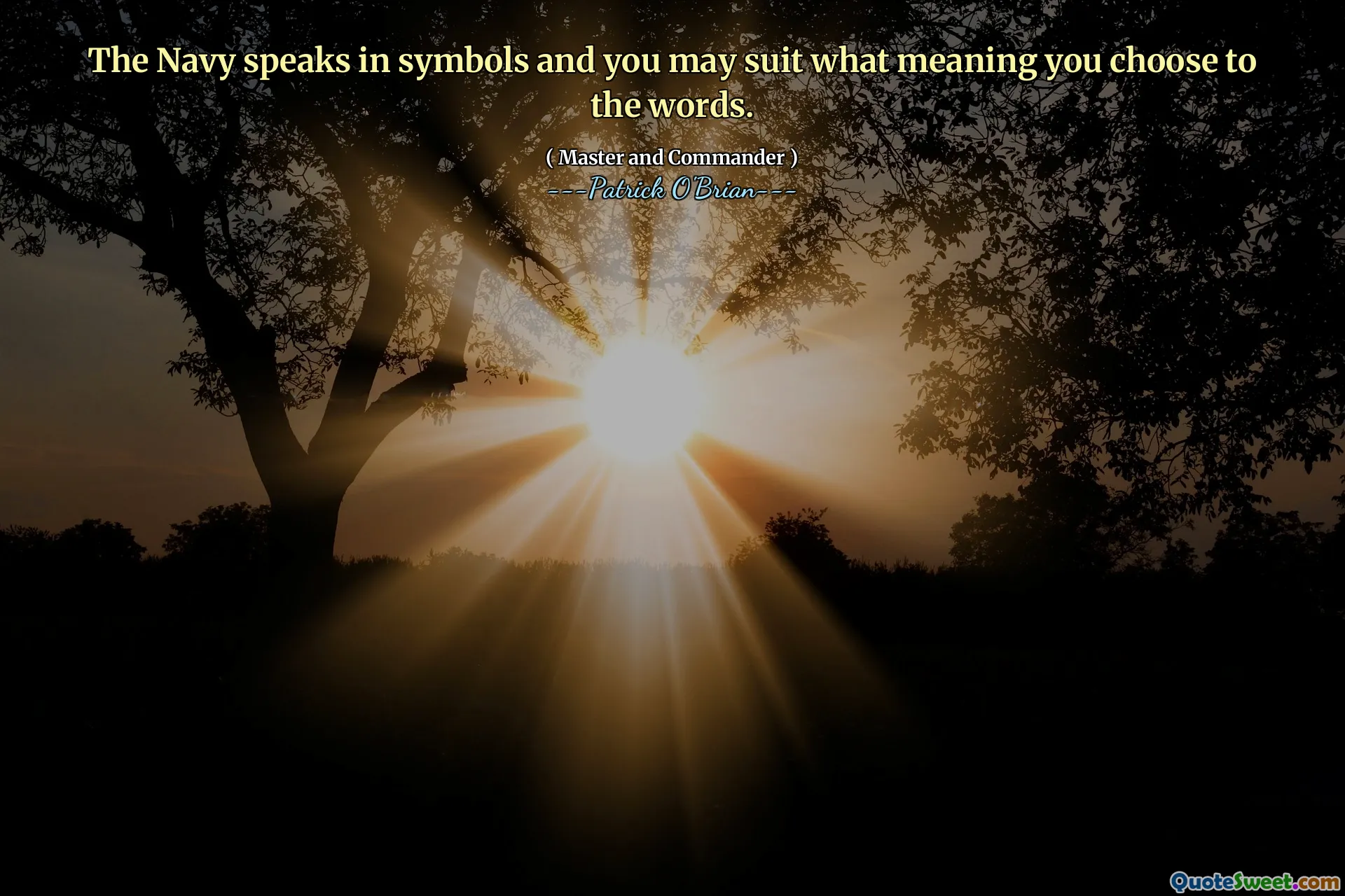 The Navy speaks in symbols and you may suit what meaning you choose to the words.