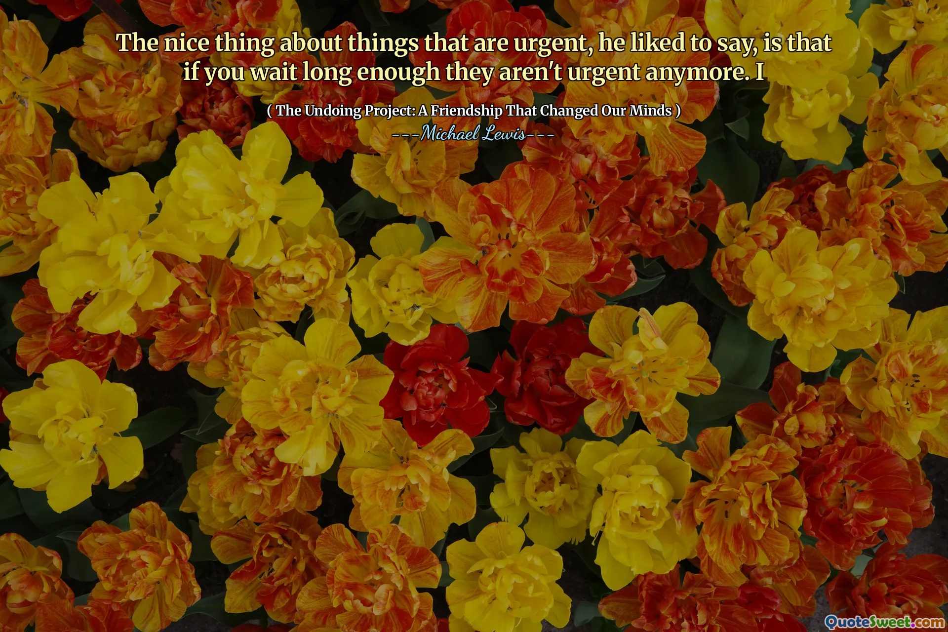 Điều tốt đẹp về những điều khẩn cấp, anh ấy thích nói, là nếu bạn chờ đợi đủ lâu thì họ không khẩn cấp nữa. TÔI