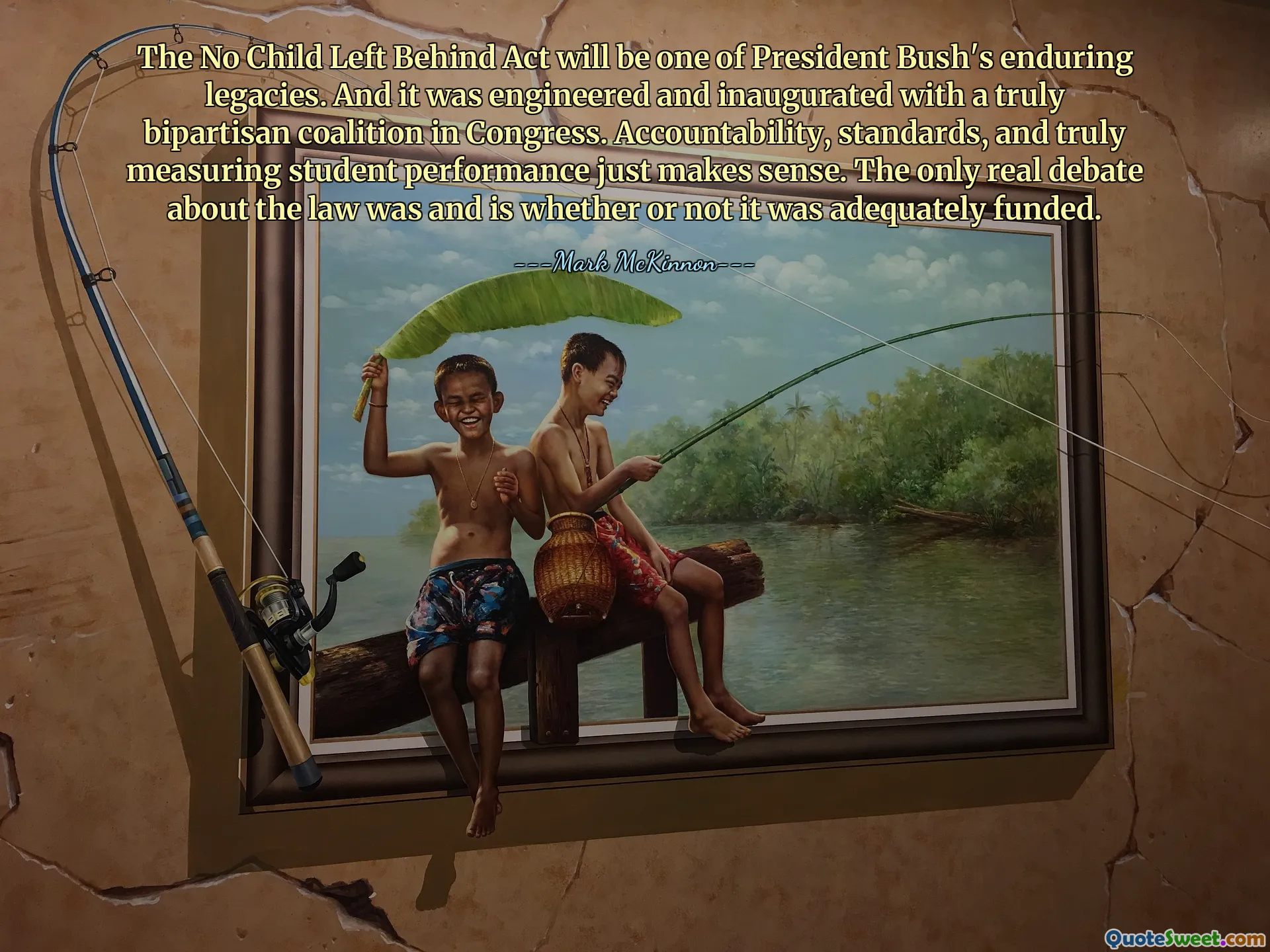 Zákon No Child Left Behind bude jedním z trvalých odkazů prezidenta Bushe. A to bylo navrženo a inaugurováno se skutečně dvoustrannou koalicí v Kongresu. Odpovědnost, standardy a skutečné měření výkonu studentů prostě dává smysl. Jediná skutečná debata o zákonu byla a je, zda byl nebo nebyl dostatečně financován.