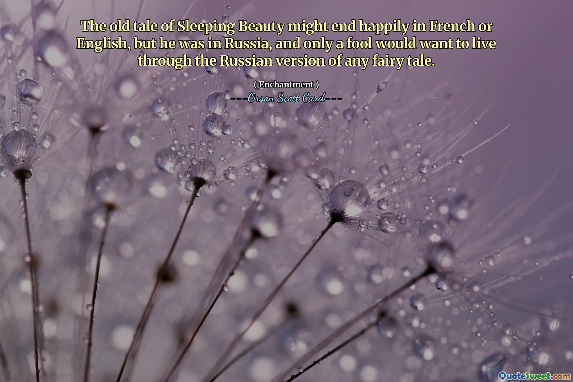Uyuyan Güzel'in eski hikayesi Fransızca ya da İngilizce olarak mutlu bir şekilde bitebilirdi ama o Rusya'daydı ve yalnızca bir aptal herhangi bir peri masalının Rusça versiyonunu yaşamak isterdi.