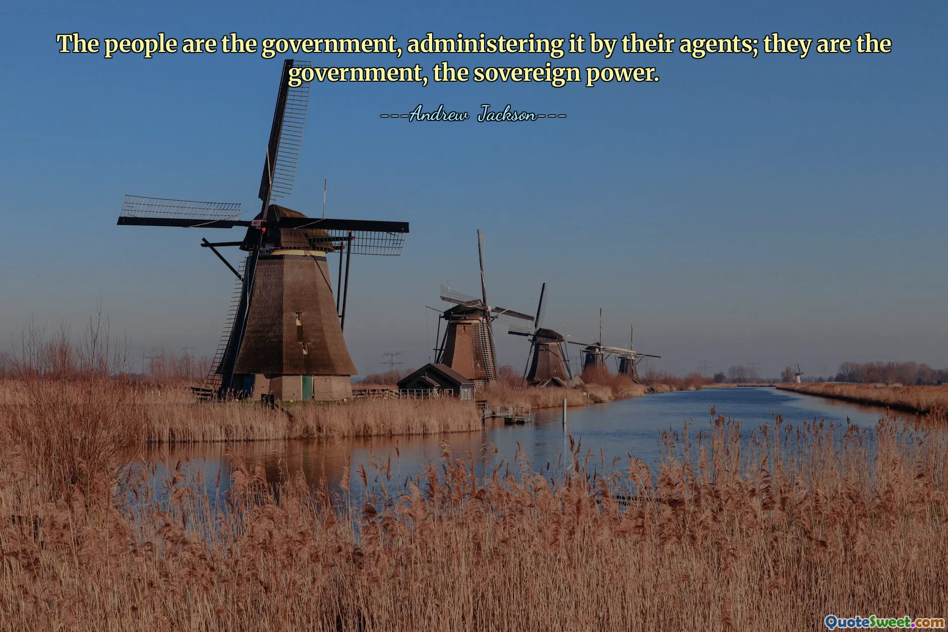 The people are the government, administering it by their agents; they are the government, the sovereign power.