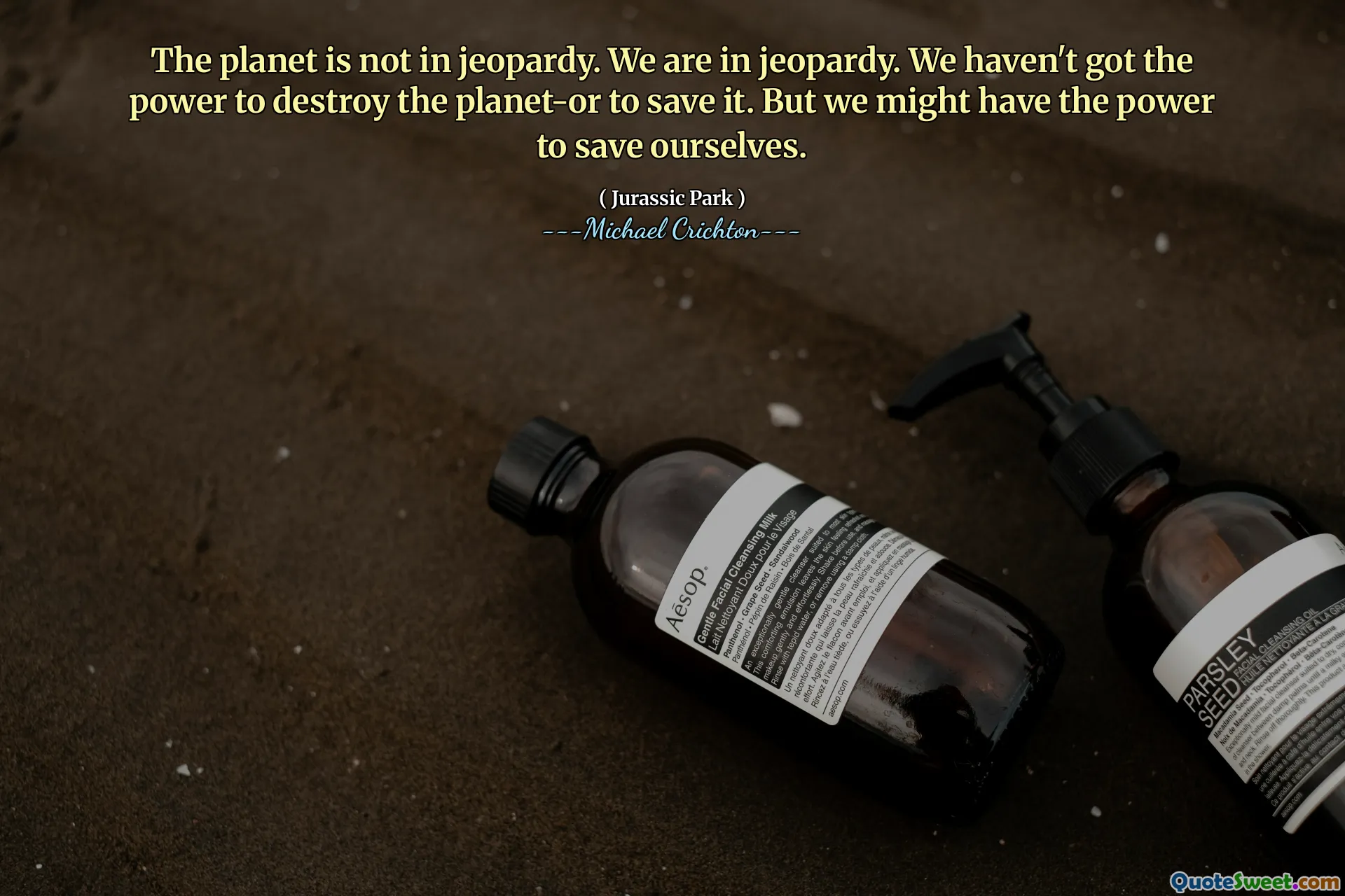 지구는 위험에 처해 있지 않습니다. 우리는 위험에 처해 있습니다. 우리는 행성을 파괴 할 수있는 힘이 없었습니다. 그러나 우리는 자신을 구할 힘이있을 수 있습니다.