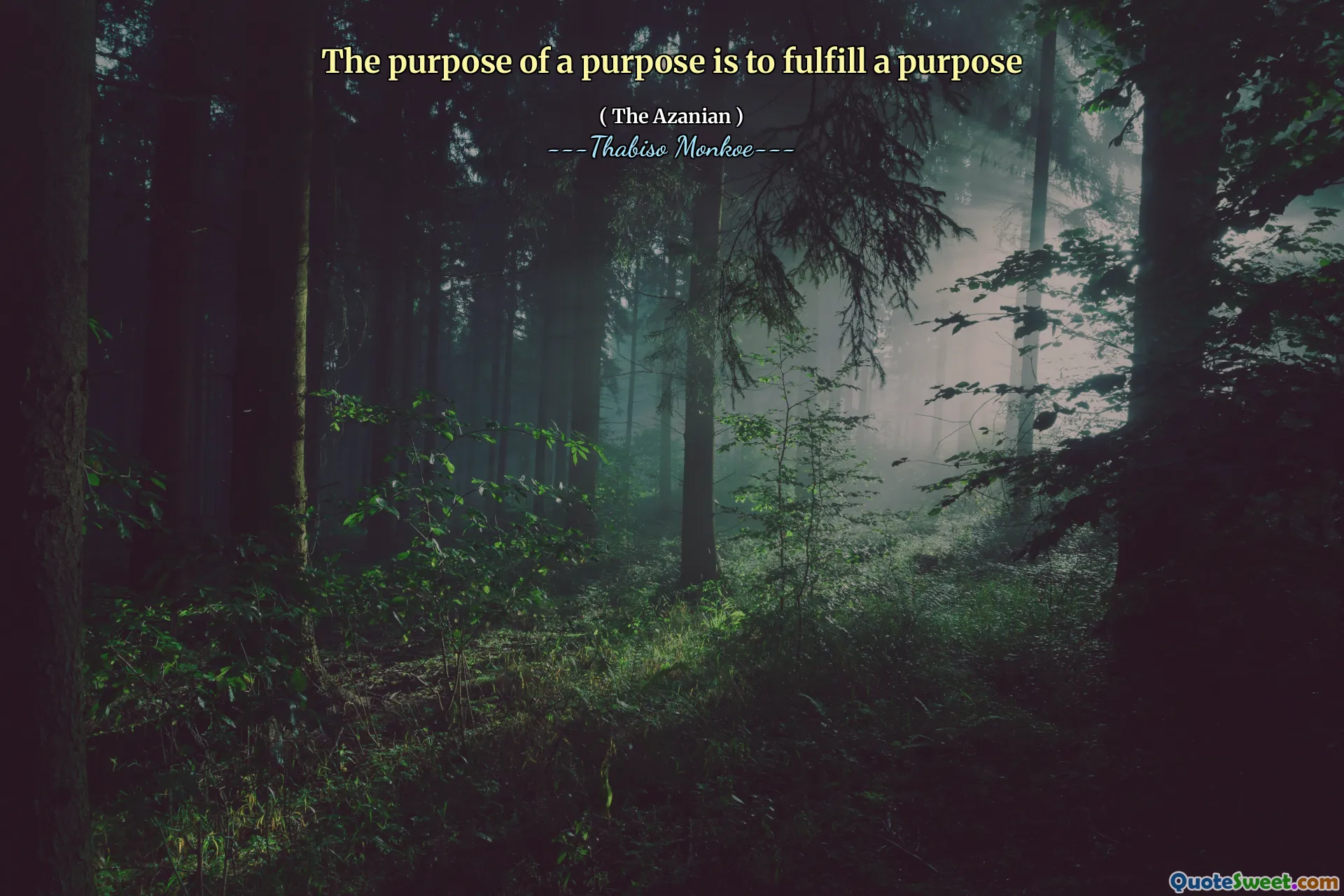 The purpose of a purpose is to fulfill a purpose