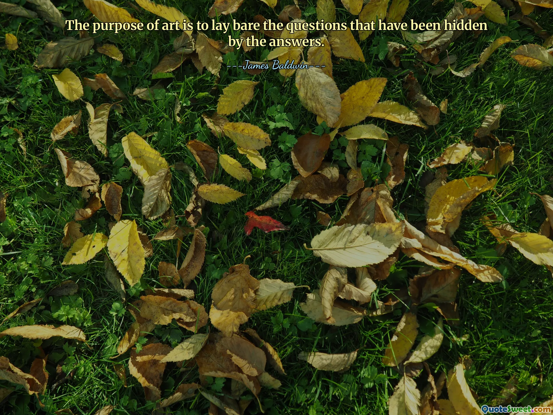 The purpose of art is to lay bare the questions that have been hidden by the answers.