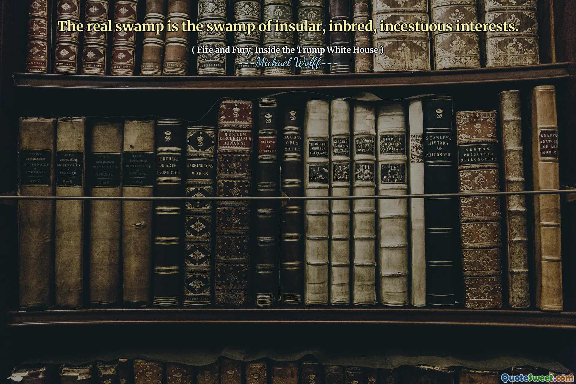 The real swamp is the swamp of insular, inbred, incestuous interests.