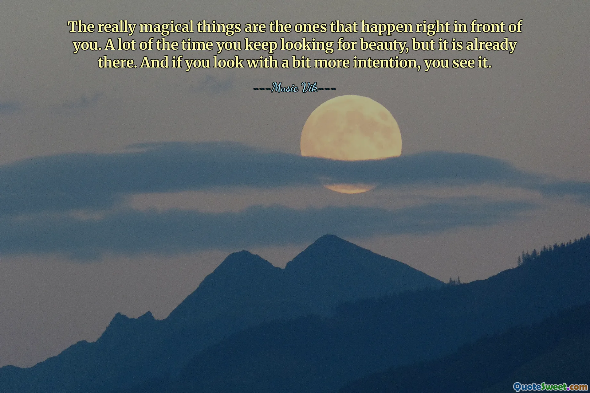 The really magical things are the ones that happen right in front of you. A lot of the time you keep looking for beauty, but it is already there. And if you look with a bit more intention, you see it.