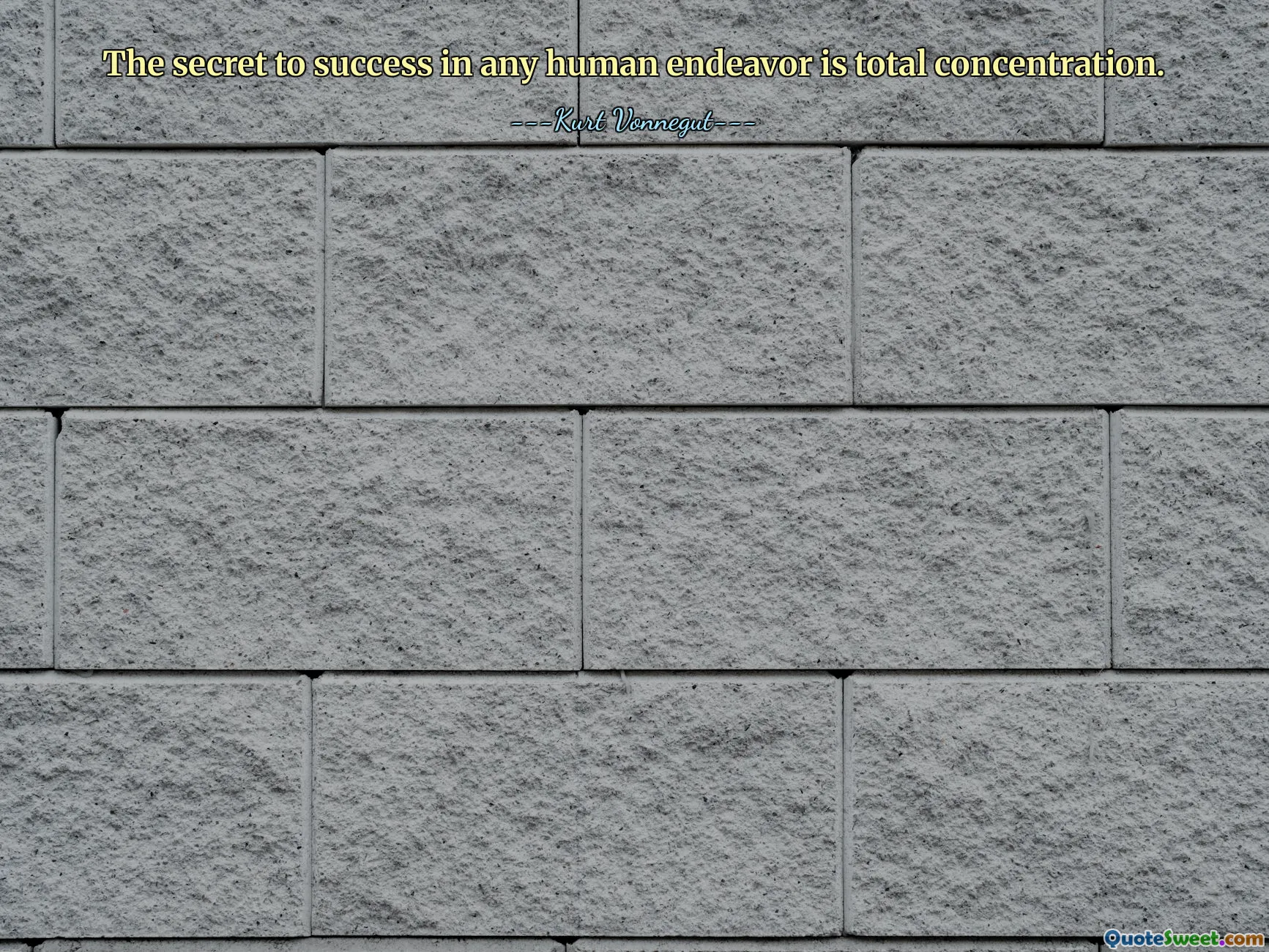 The secret to success in any human endeavor is total concentration.