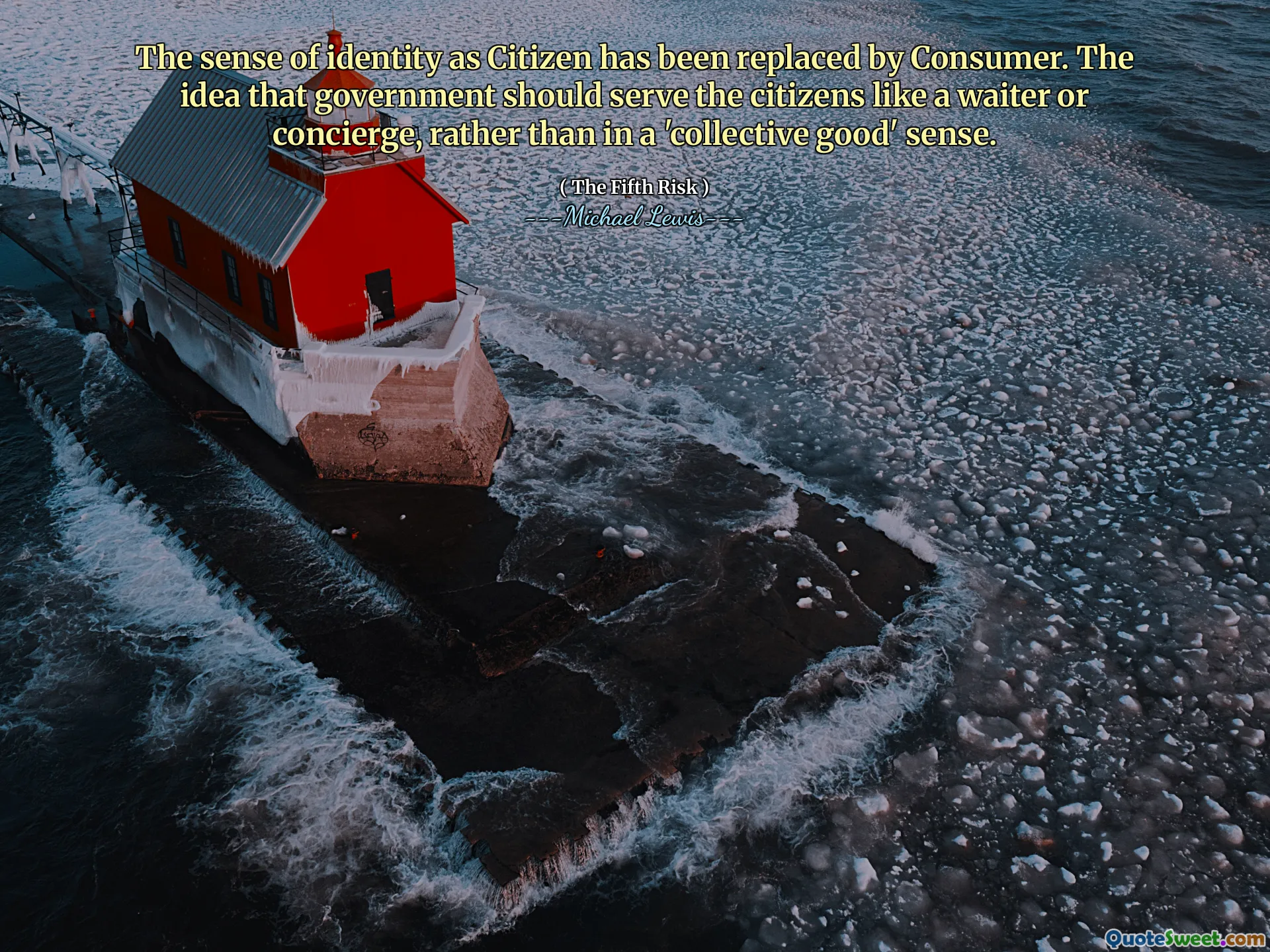 The sense of identity as Citizen has been replaced by Consumer. The idea that government should serve the citizens like a waiter or concierge, rather than in a 'collective good' sense.