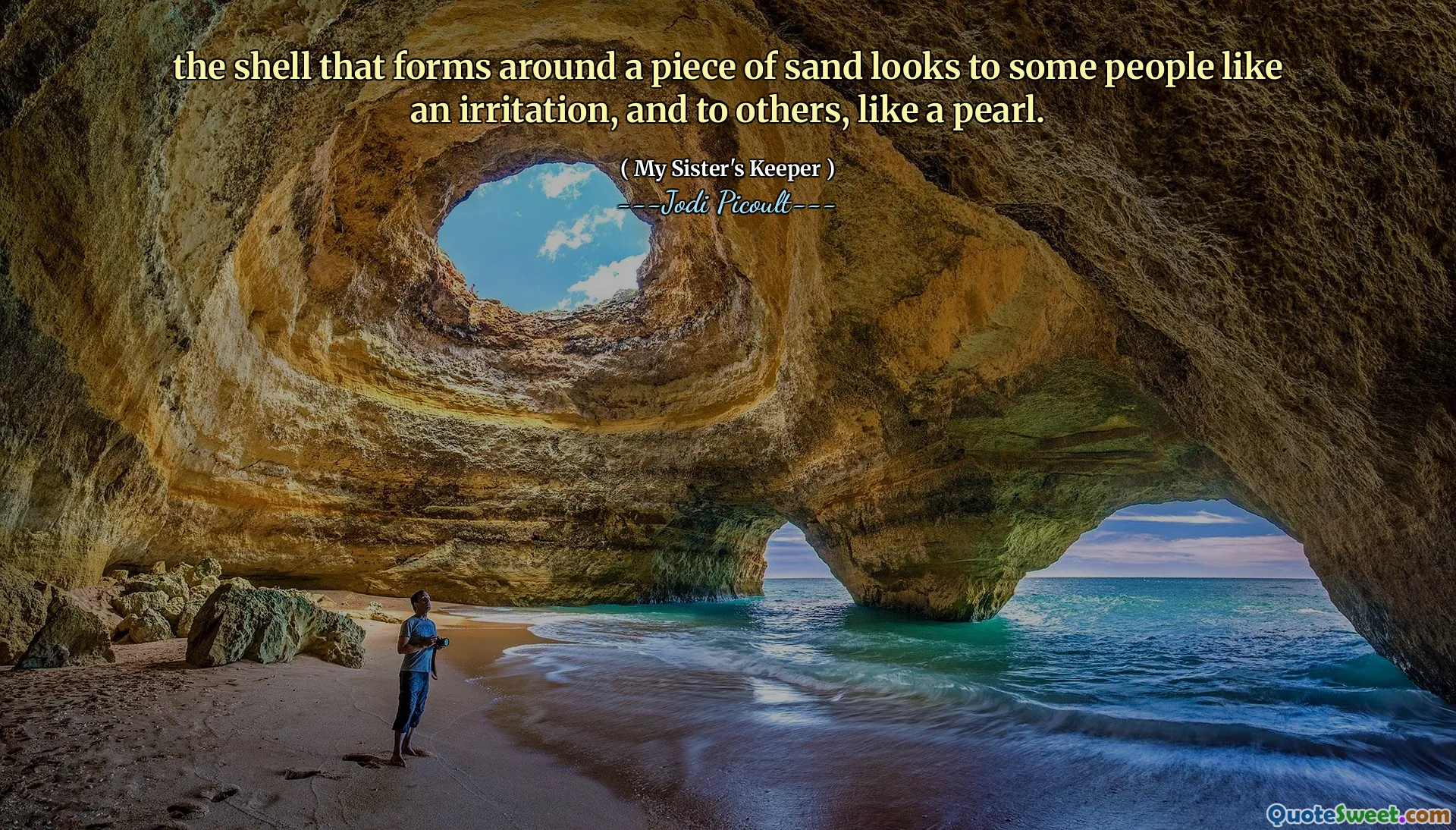 the shell that forms around a piece of sand looks to some people like an irritation, and to others, like a pearl.