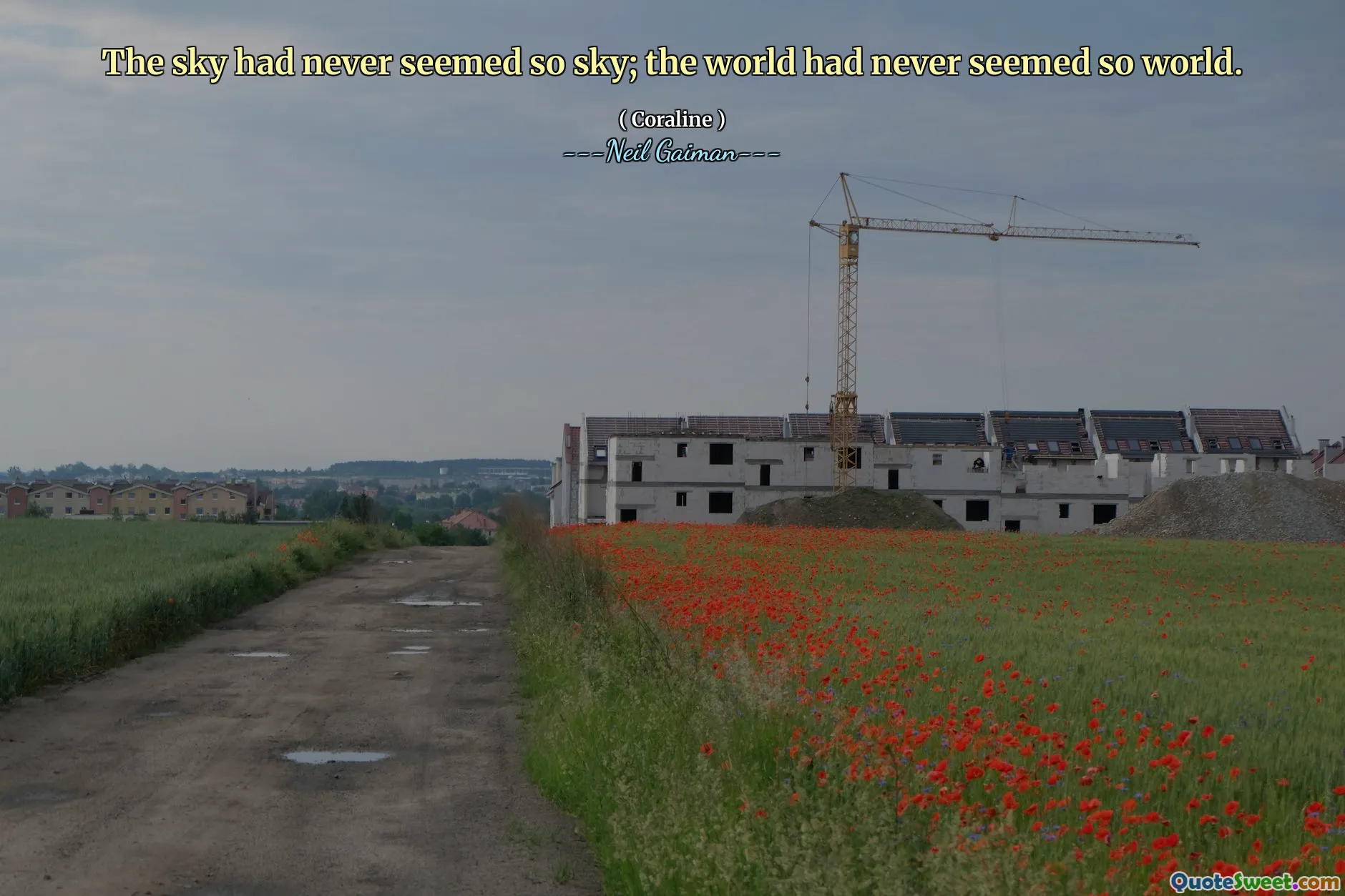 The sky had never seemed so sky; the world had never seemed so world.