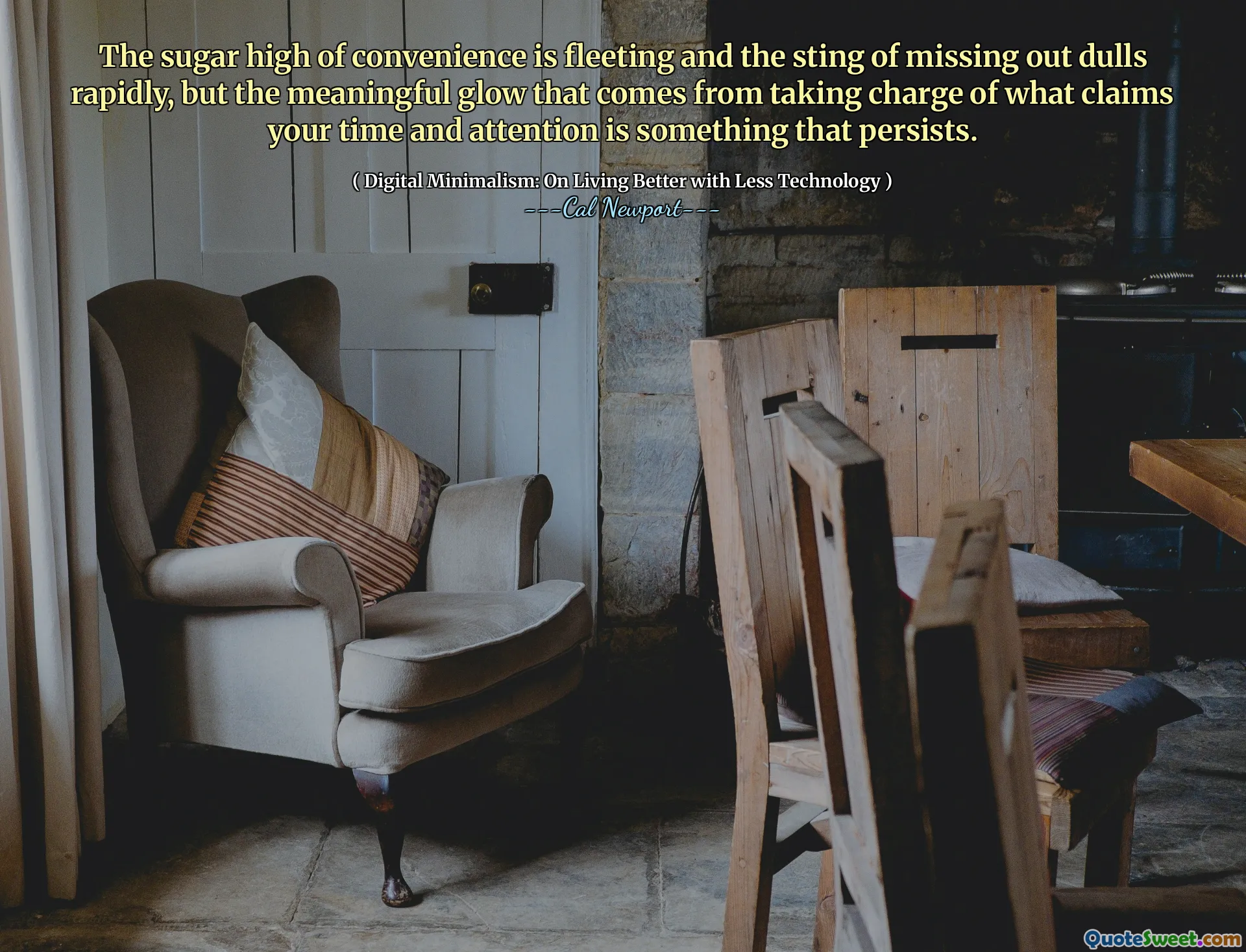 The sugar high of convenience is fleeting and the sting of missing out dulls rapidly, but the meaningful glow that comes from taking charge of what claims your time and attention is something that persists.