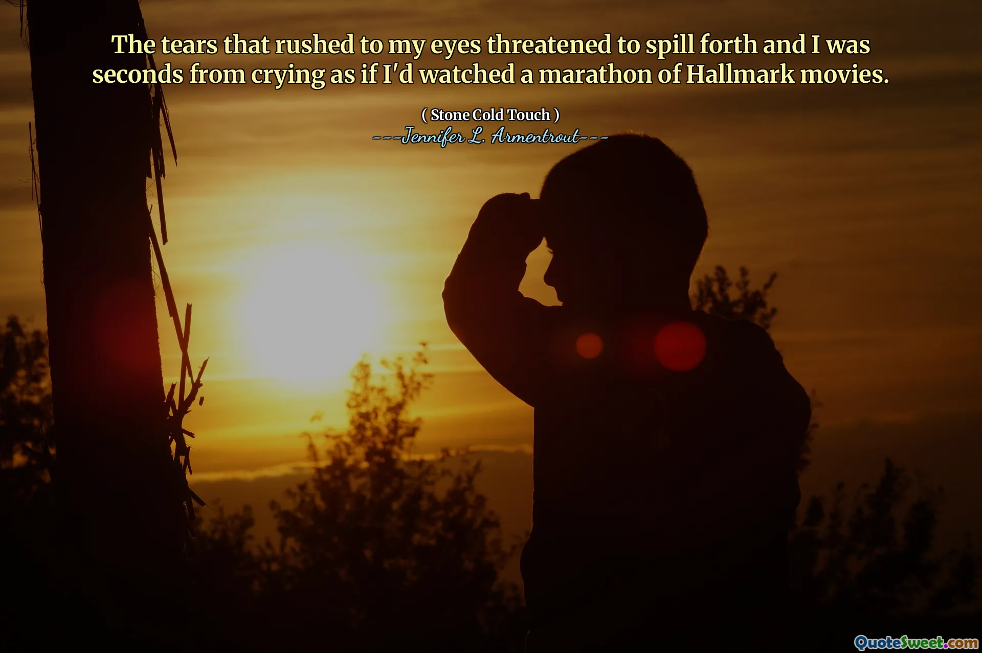 The tears that rushed to my eyes threatened to spill forth and I was seconds from crying as if I'd watched a marathon of Hallmark movies.