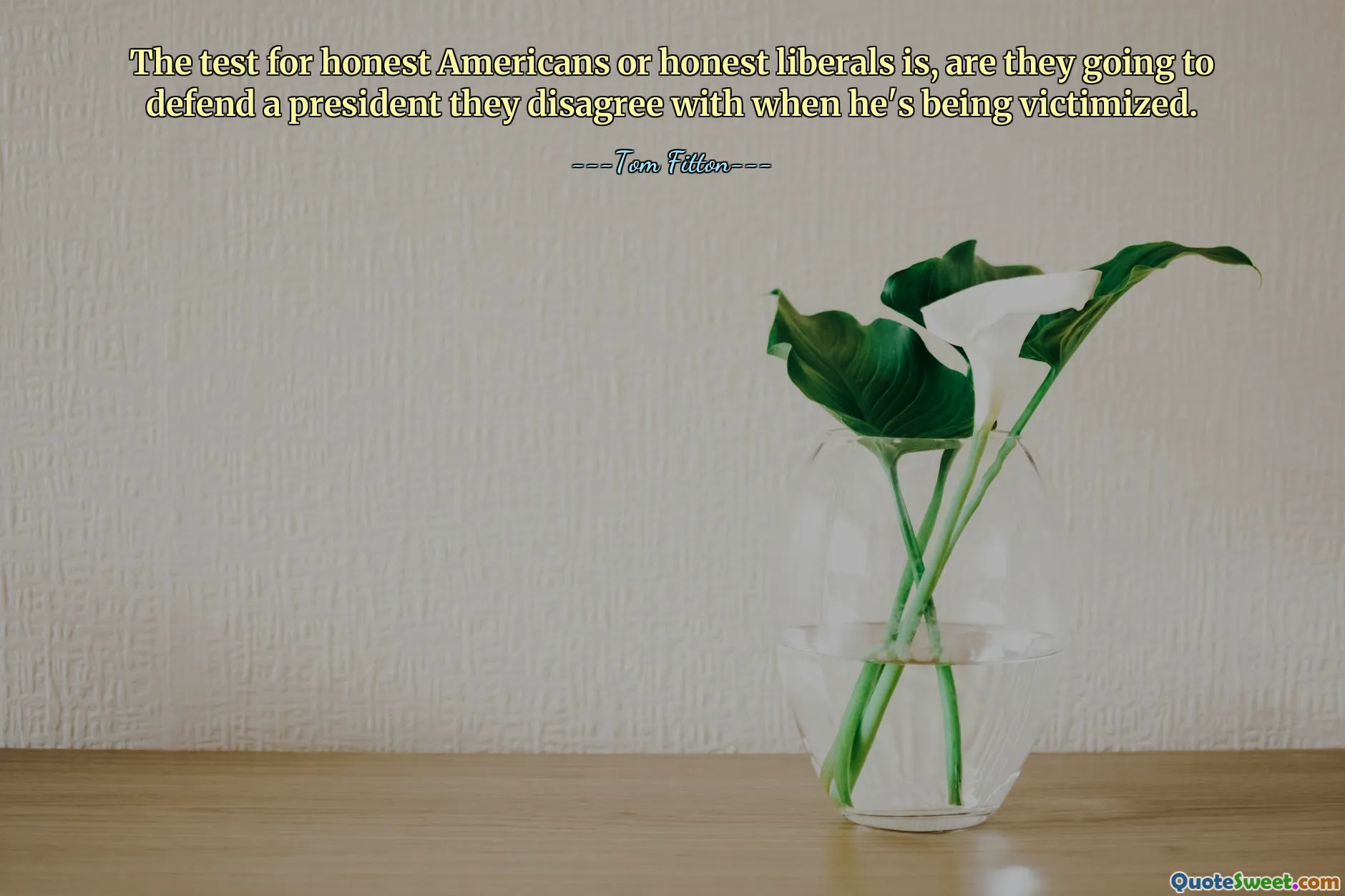 Der Test für ehrliche Amerikaner oder ehrliche Liberale besteht darin, ob sie einen Präsidenten verteidigen, mit dem sie nicht einverstanden sind, wenn er zum Opfer wird.