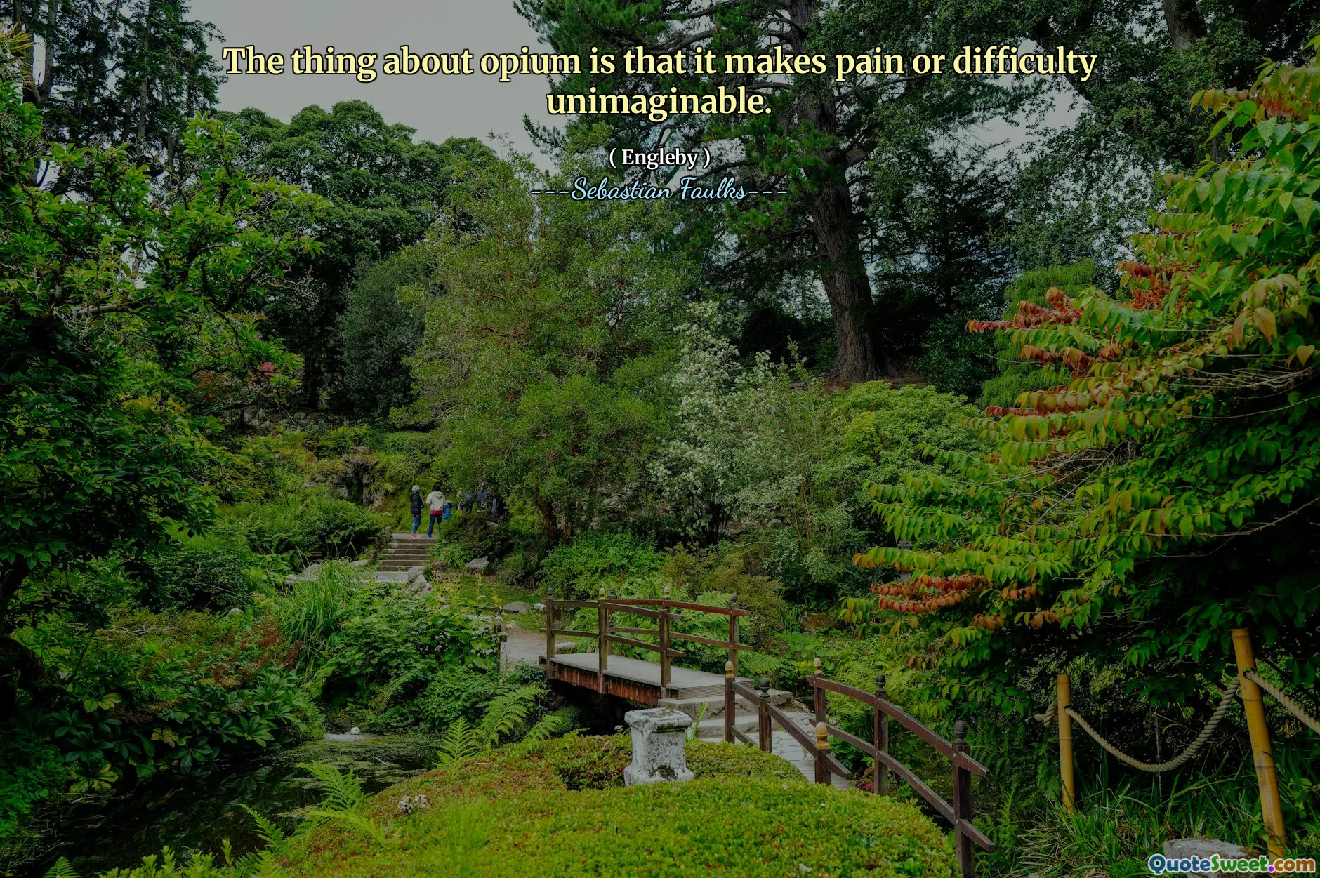 アヘンについてのことは、痛みや困難を想像できないことです。