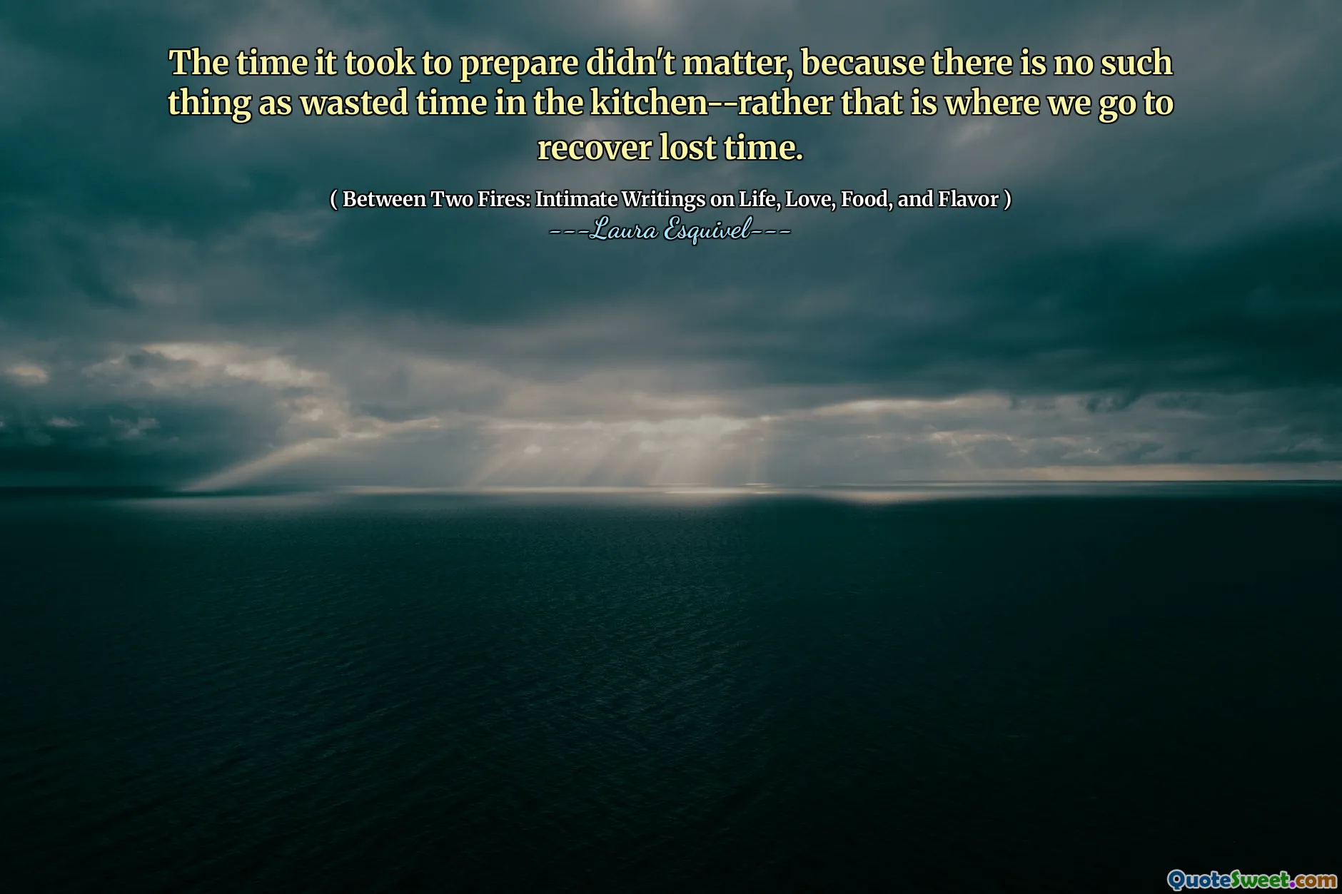 Timpul necesar pentru a se pregăti nu a contat, pentru că nu există niciun timp pierdut în bucătărie-care este locul în care mergem să recuperăm timpul pierdut.