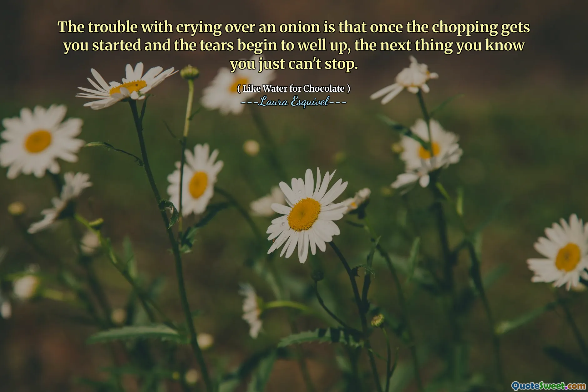 哭泣的麻烦是，一旦切碎，您开始了，眼泪开始好起来，接下来您知道您无法停止的事情。