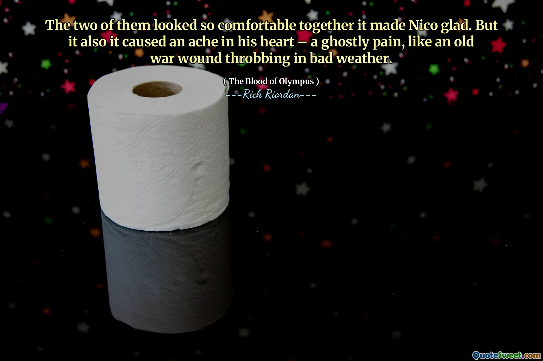 The two of them looked so comfortable together it made Nico glad. But it also it caused an ache in his heart – a ghostly pain, like an old war wound throbbing in bad weather.