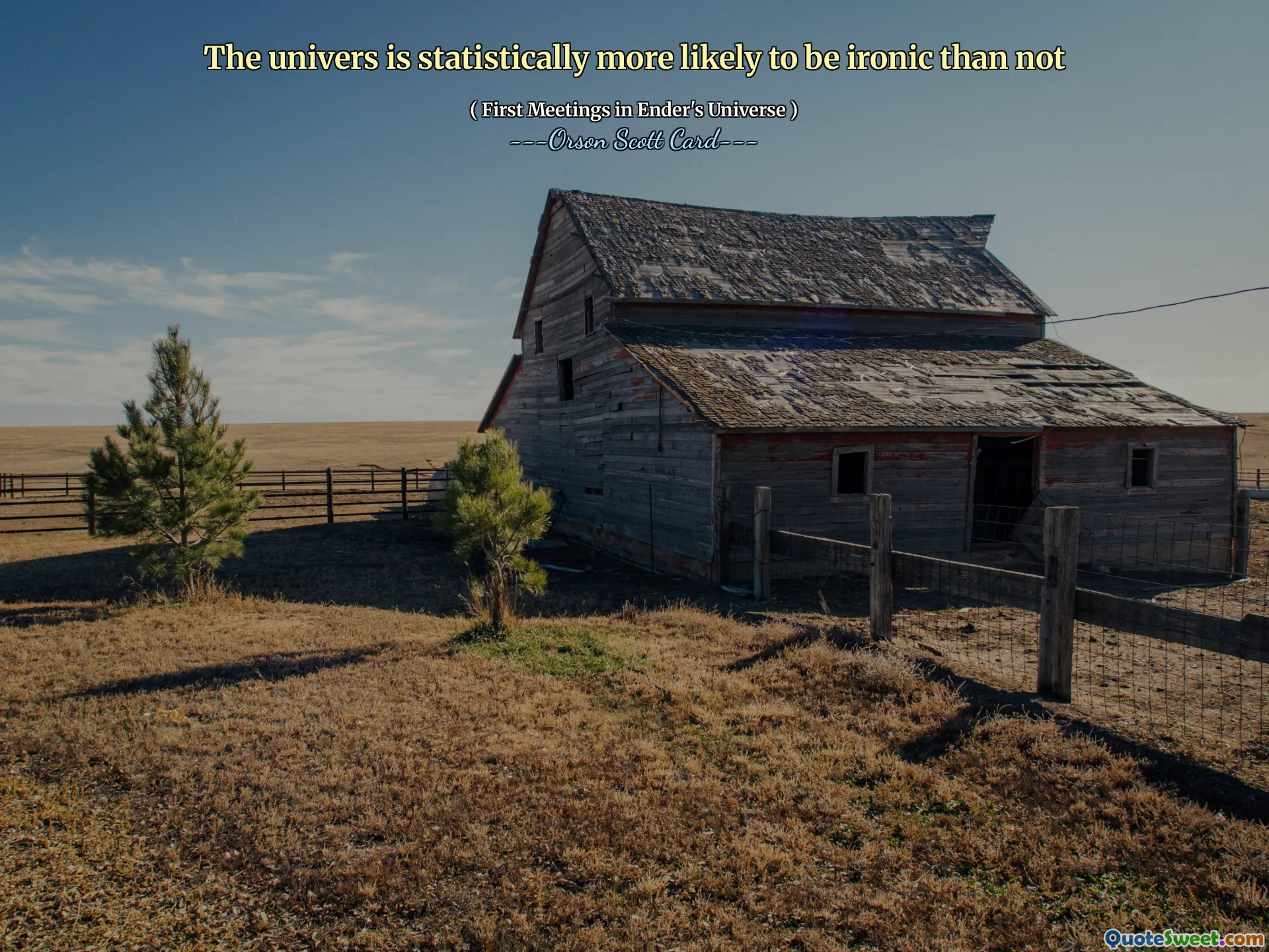 从统计数据来看，宇宙更有可能具有讽刺意味