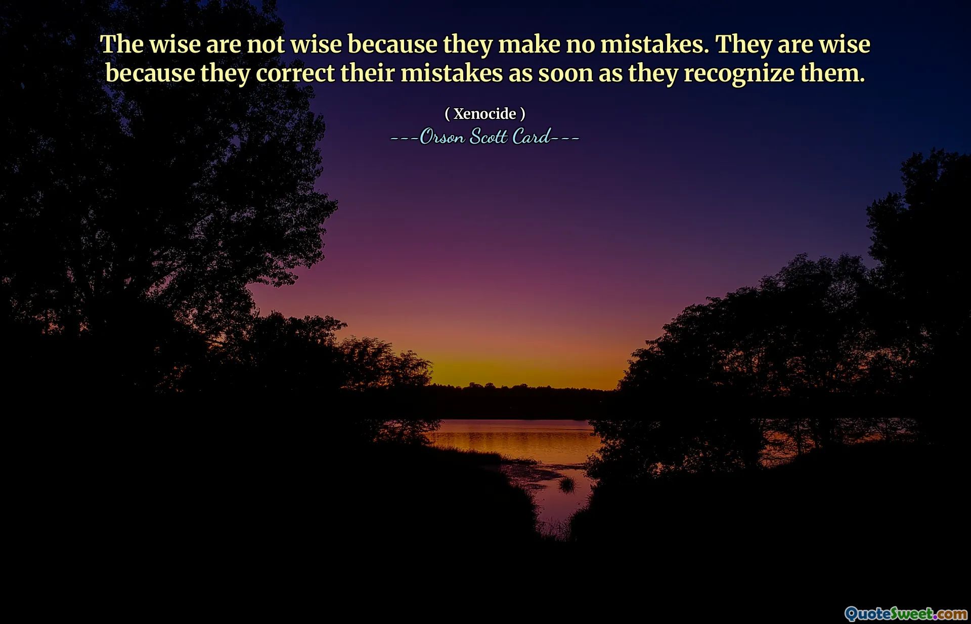 현명한 사람은 실수를 하지 않기 때문에 현명한 것이 아닙니다. 그들은 실수를 인식하자마자 바로잡기 때문에 현명합니다.