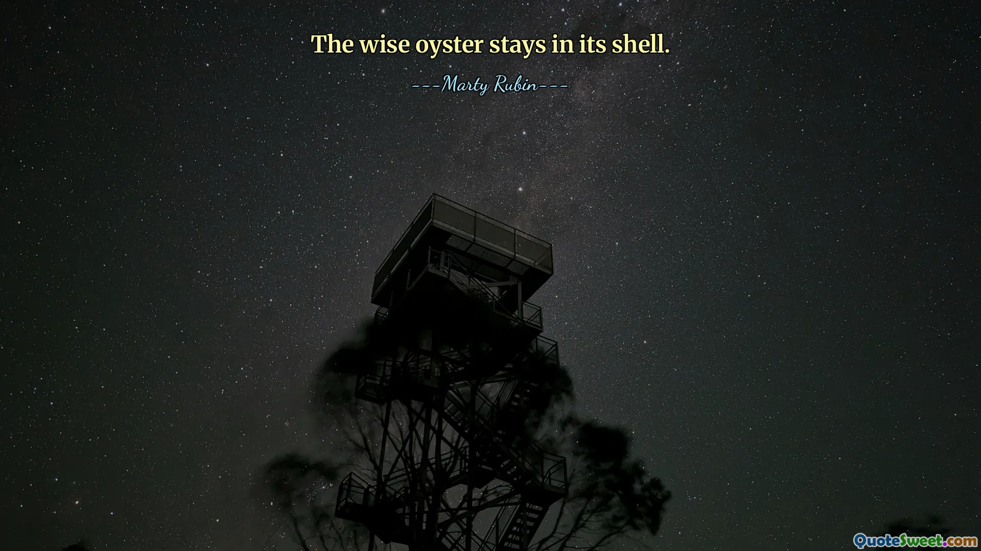 The wise oyster stays in its shell.