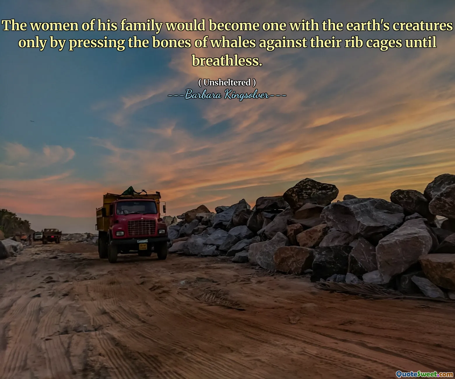 Les femmes de sa famille ne deviendraient un avec les créatures de la Terre qu'en appuyant sur les os des baleines contre leurs cages côtières jusqu'à ce qu'elles soient essoufflées.