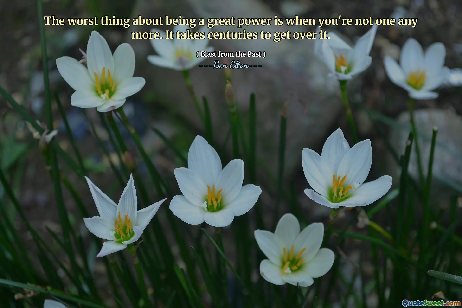 The worst thing about being a great power is when you're not one any more. It takes centuries to get over it.