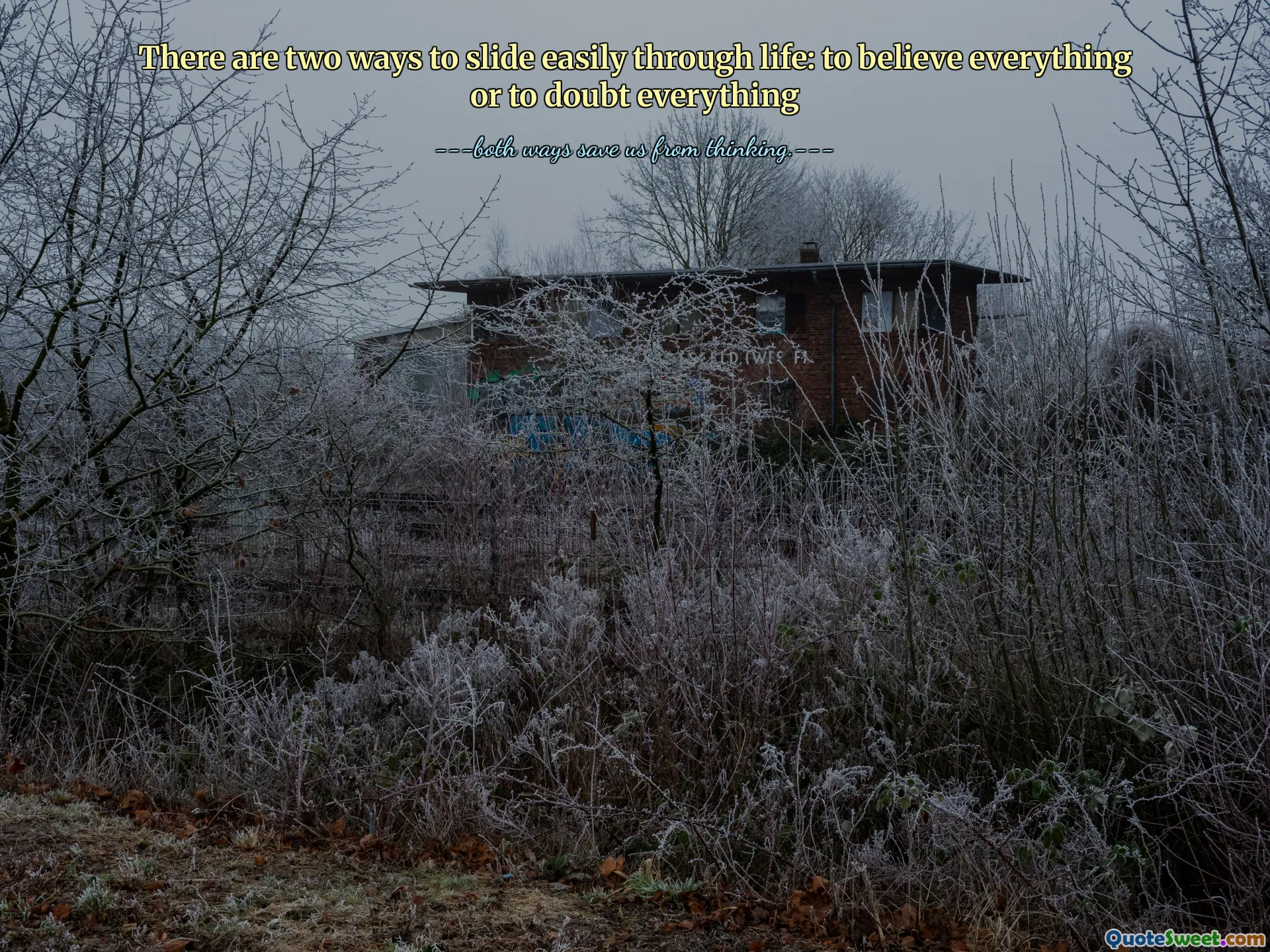 There are two ways to slide easily through life: to believe everything or to doubt everything