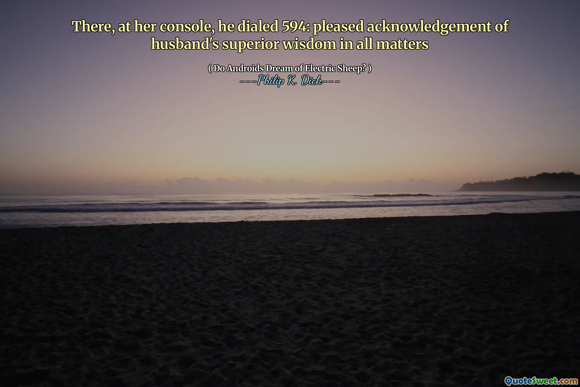 Там, на ее консоли, он набрал 594: довольное признание превосходной мудрости мужа во всех вопросах