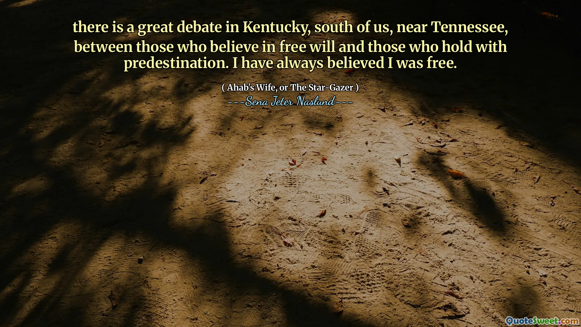 W Kentucky, na południu, w pobliżu Tennessee, między tymi, którzy wierzą w wolną wolę, a tymi, którzy mają predestynację. Zawsze wierzyłem, że jestem wolny.