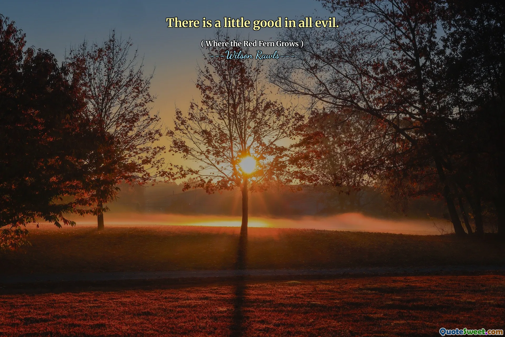 There is a little good in all evil.