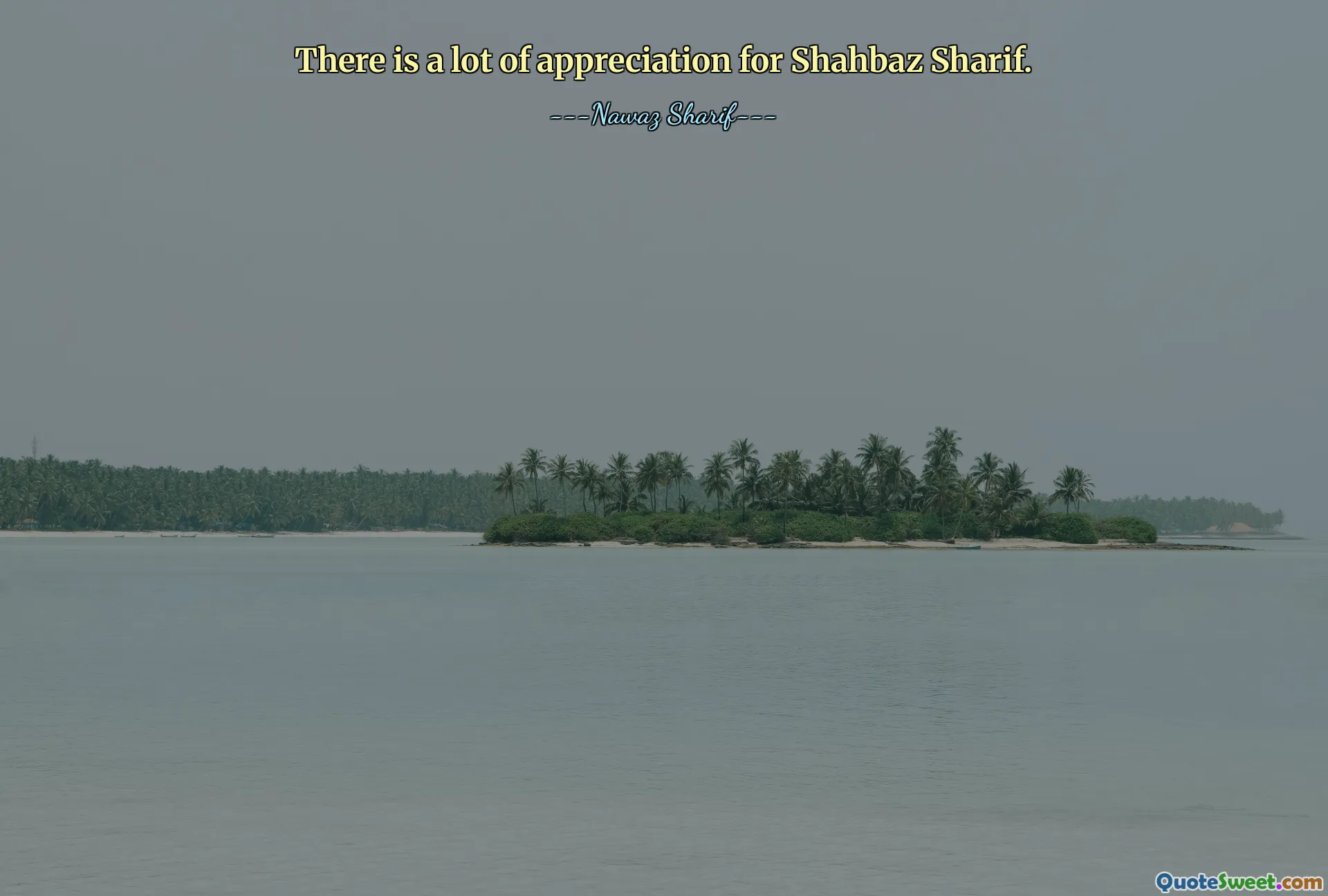 There is a lot of appreciation for Shahbaz Sharif.