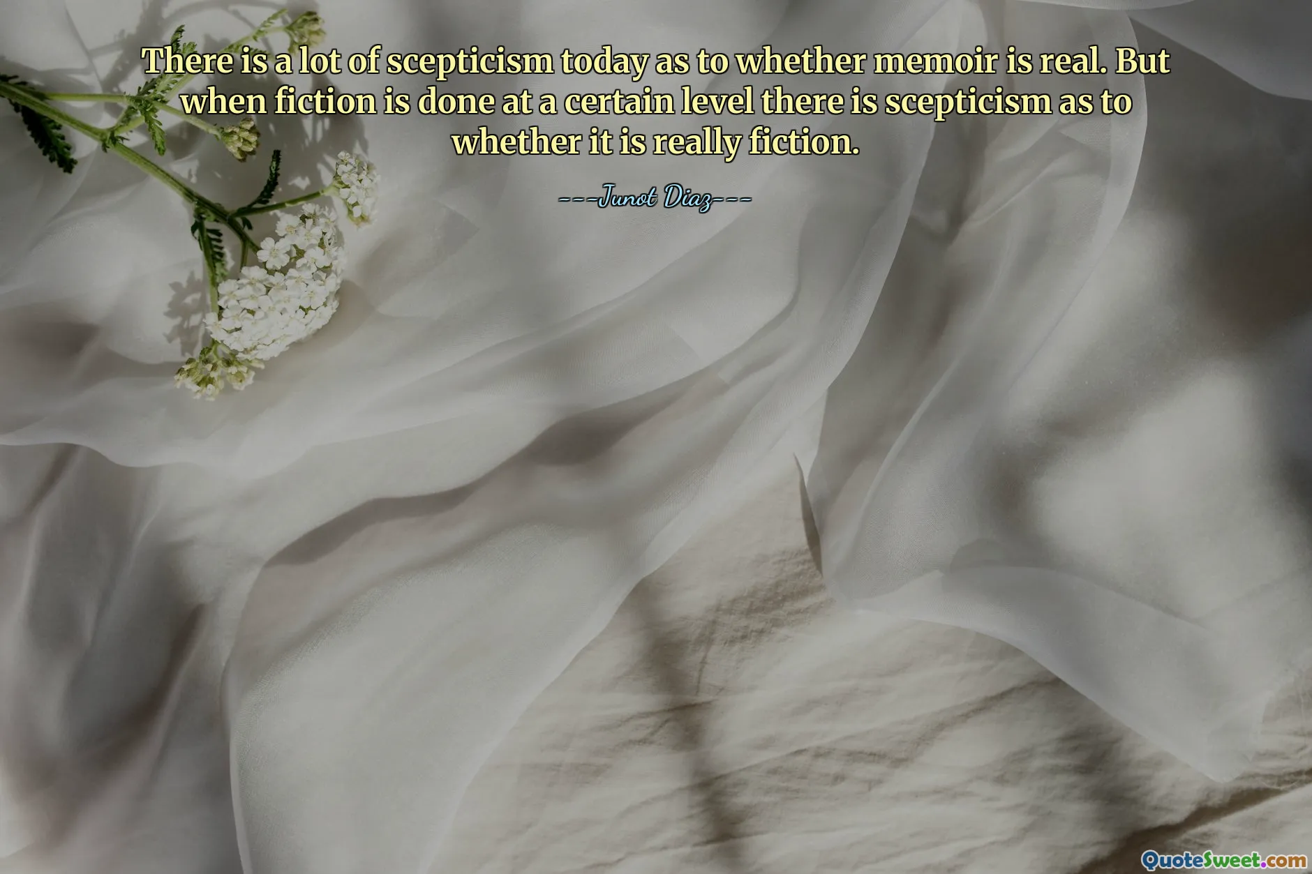 There is a lot of scepticism today as to whether memoir is real. But when fiction is done at a certain level there is scepticism as to whether it is really fiction.