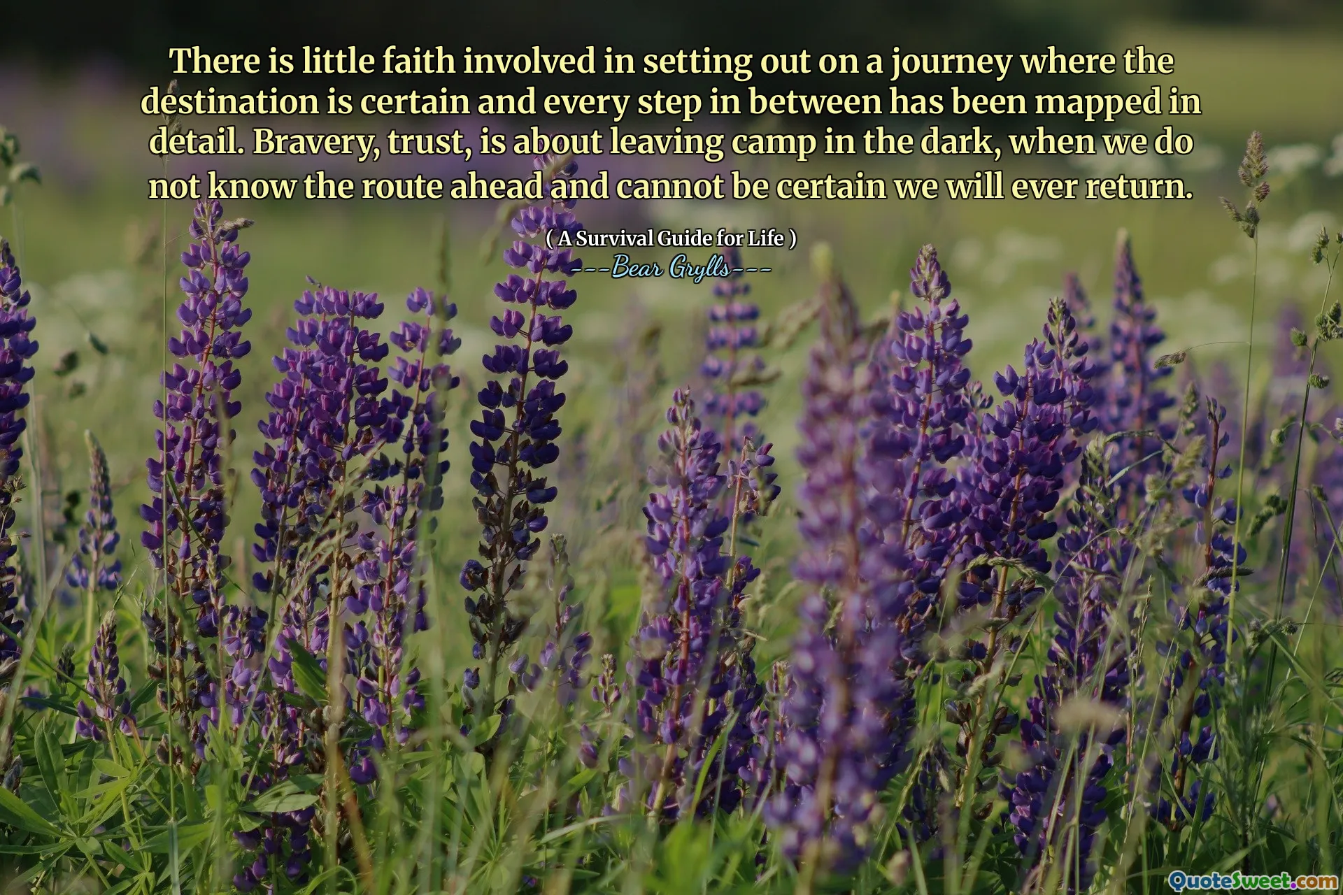 There is little faith involved in setting out on a journey where the destination is certain and every step in between has been mapped in detail. Bravery, trust, is about leaving camp in the dark, when we do not know the route ahead and cannot be certain we will ever return.