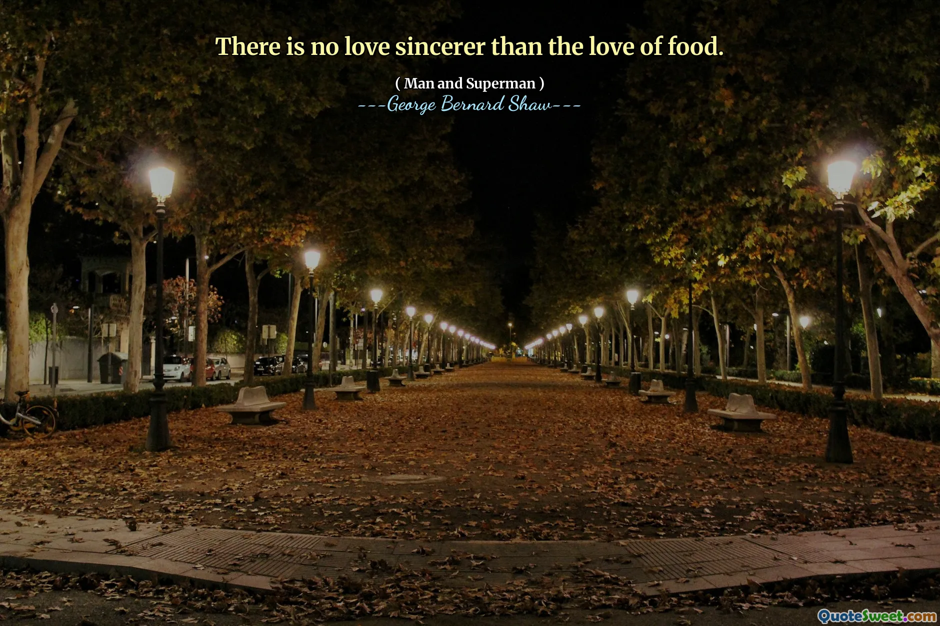There is no love sincerer than the love of food.