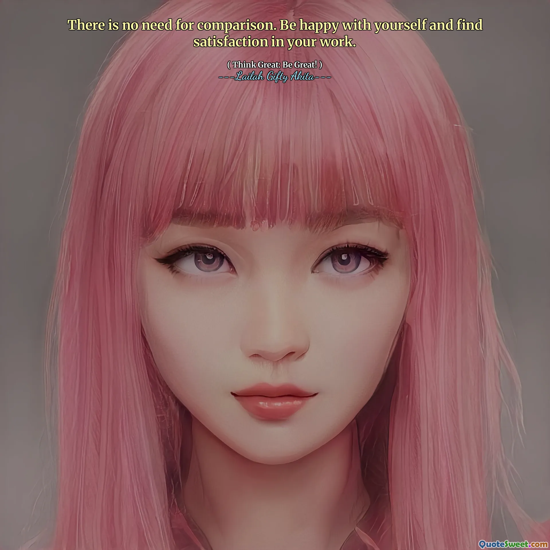 There is no need for comparison. Be happy with yourself and find satisfaction in your work.