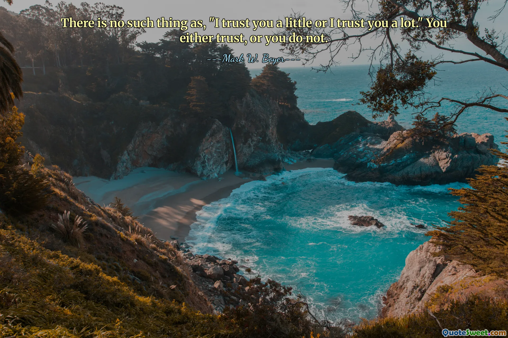 There is no such thing as, "I trust you a little or I trust you a lot." You either trust, or you do not.