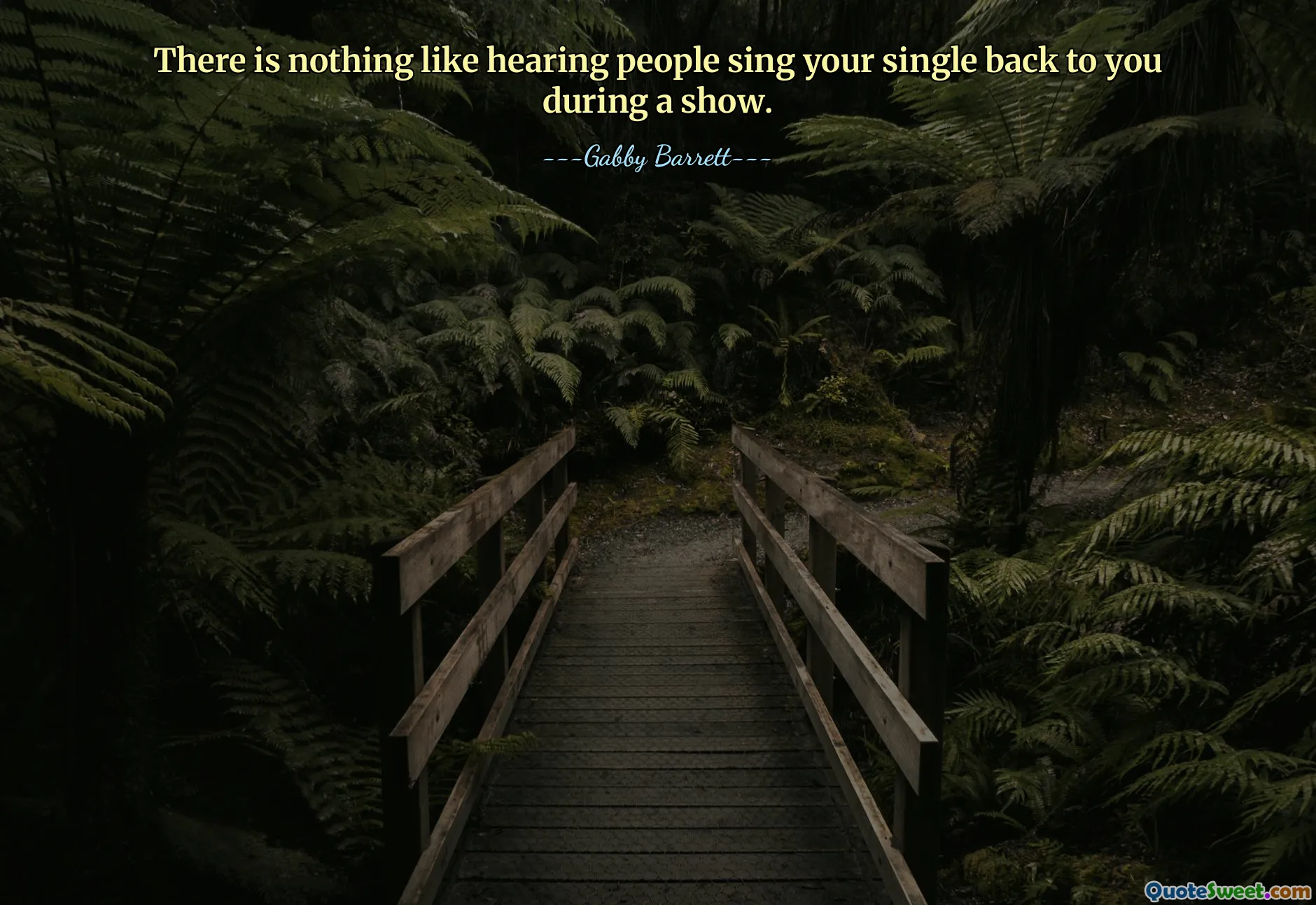 There is nothing like hearing people sing your single back to you during a show.