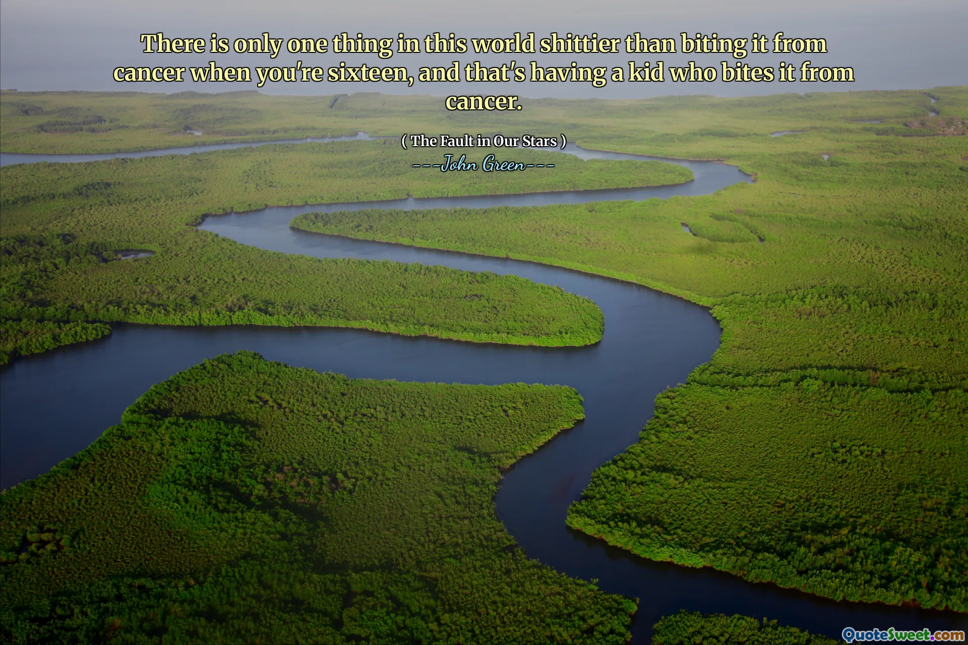 There is only one thing in this world shittier than biting it from cancer when you're sixteen, and that's having a kid who bites it from cancer.