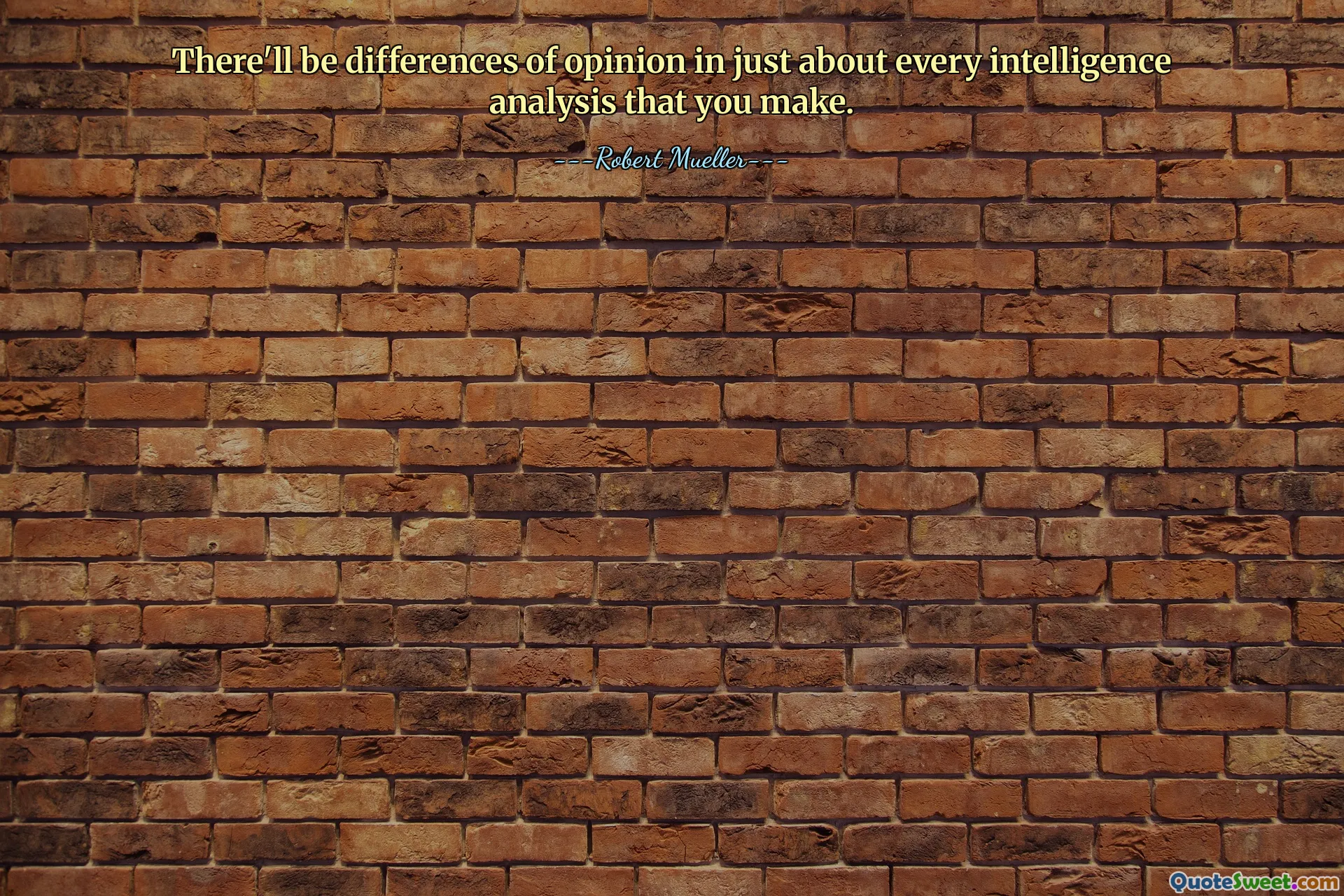 There'll be differences of opinion in just about every intelligence analysis that you make.