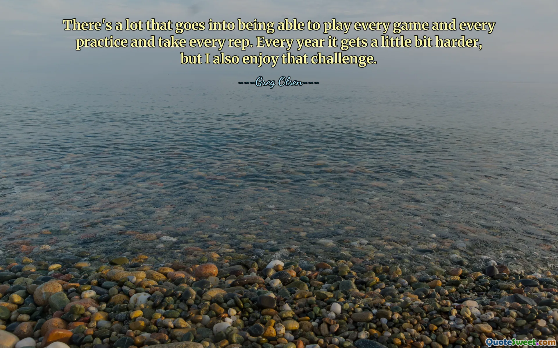 There's a lot that goes into being able to play every game and every practice and take every rep. Every year it gets a little bit harder, but I also enjoy that challenge.